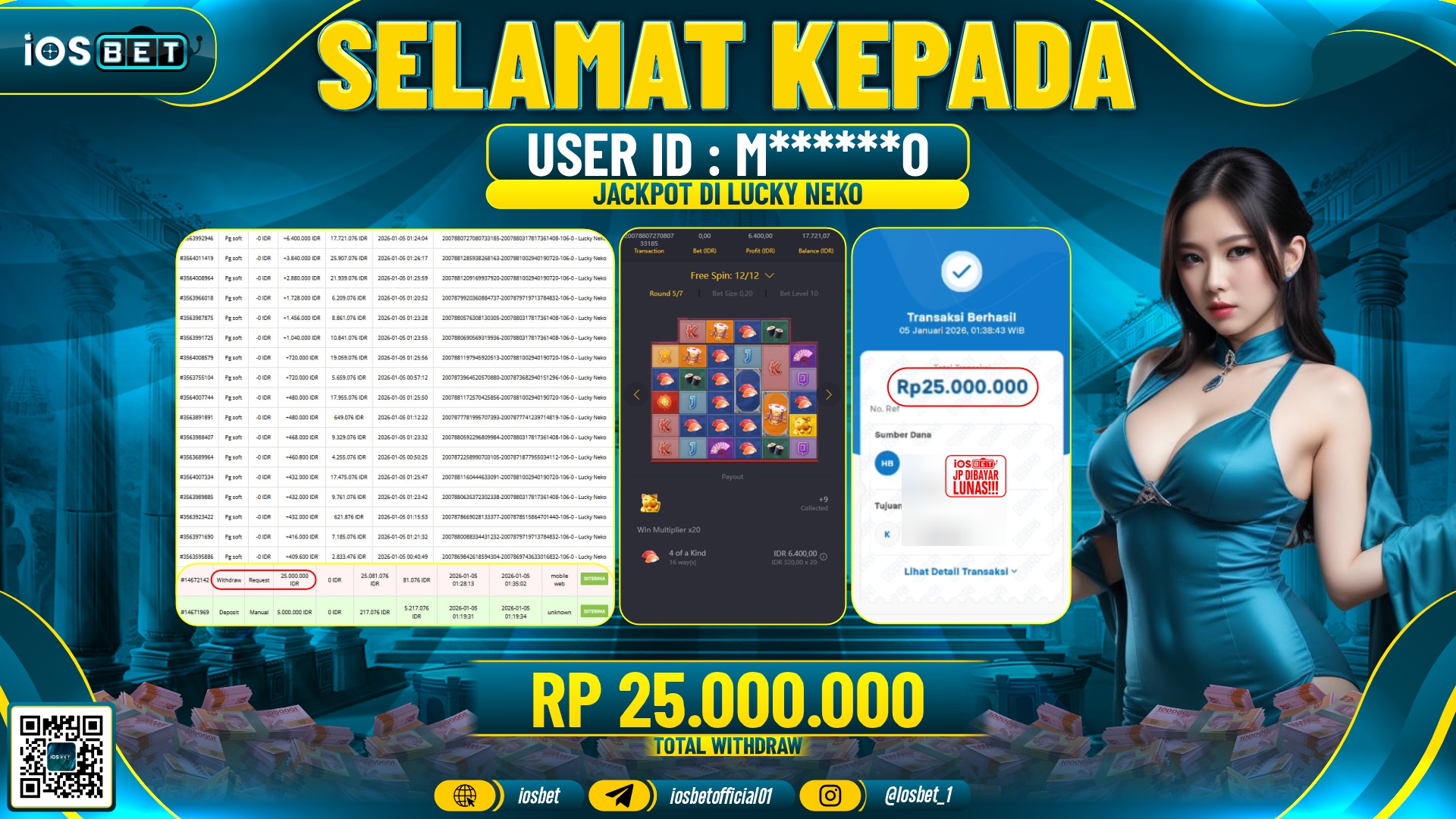 Bukti Pembayaran LUNAS SLOT GAME GACOR Rp.25.000.000,-