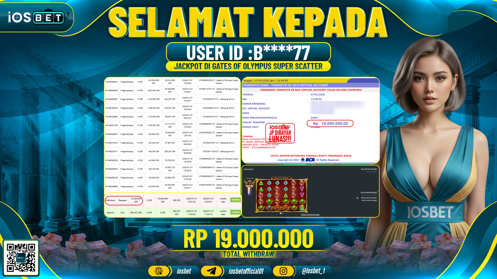 Bukti Pembayaran LUNAS SLOT GAME GACOR Rp.19.000.000,-