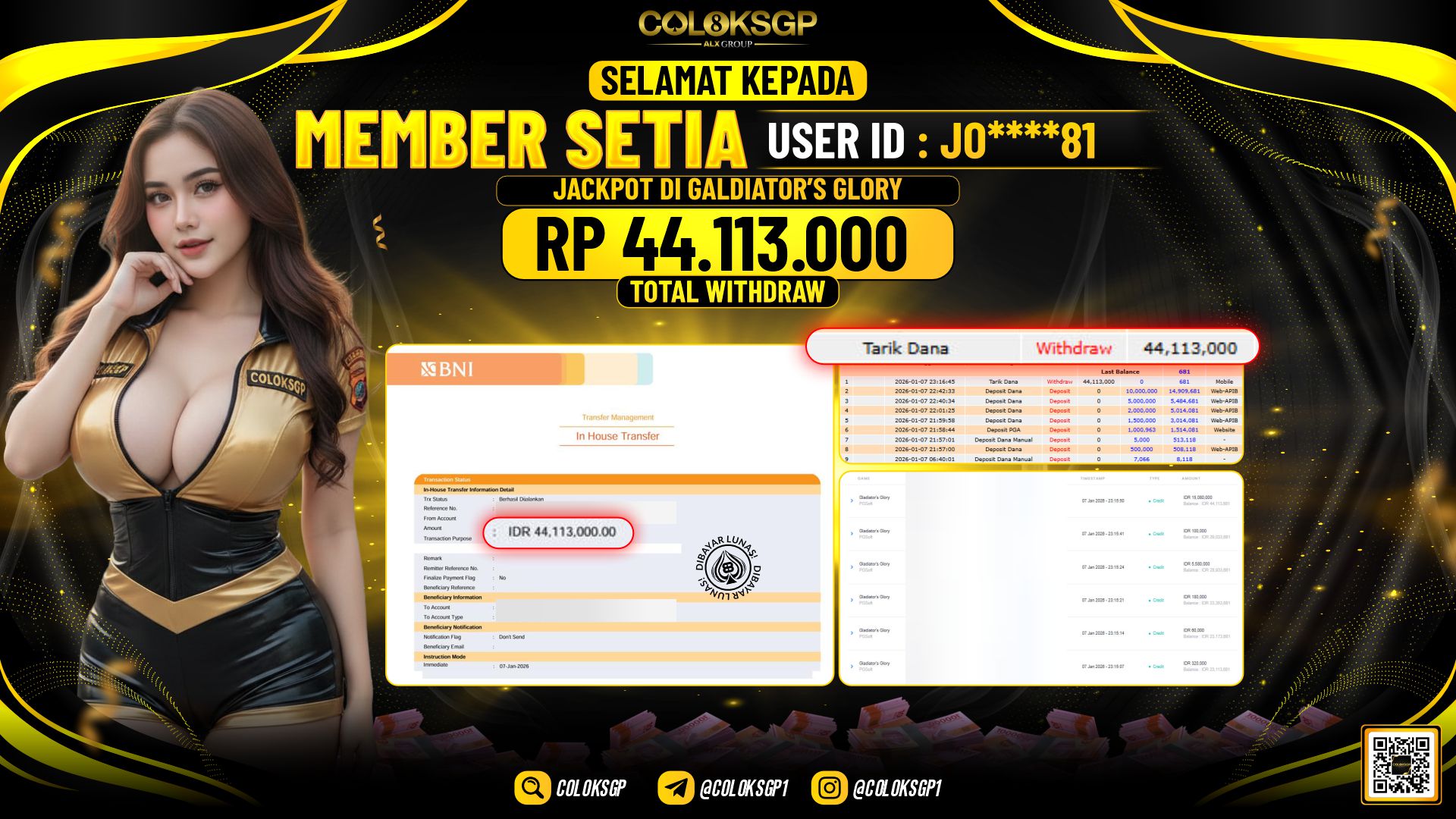 COLOKSGP JACKPOT DI GALDIATOR'S GLORY