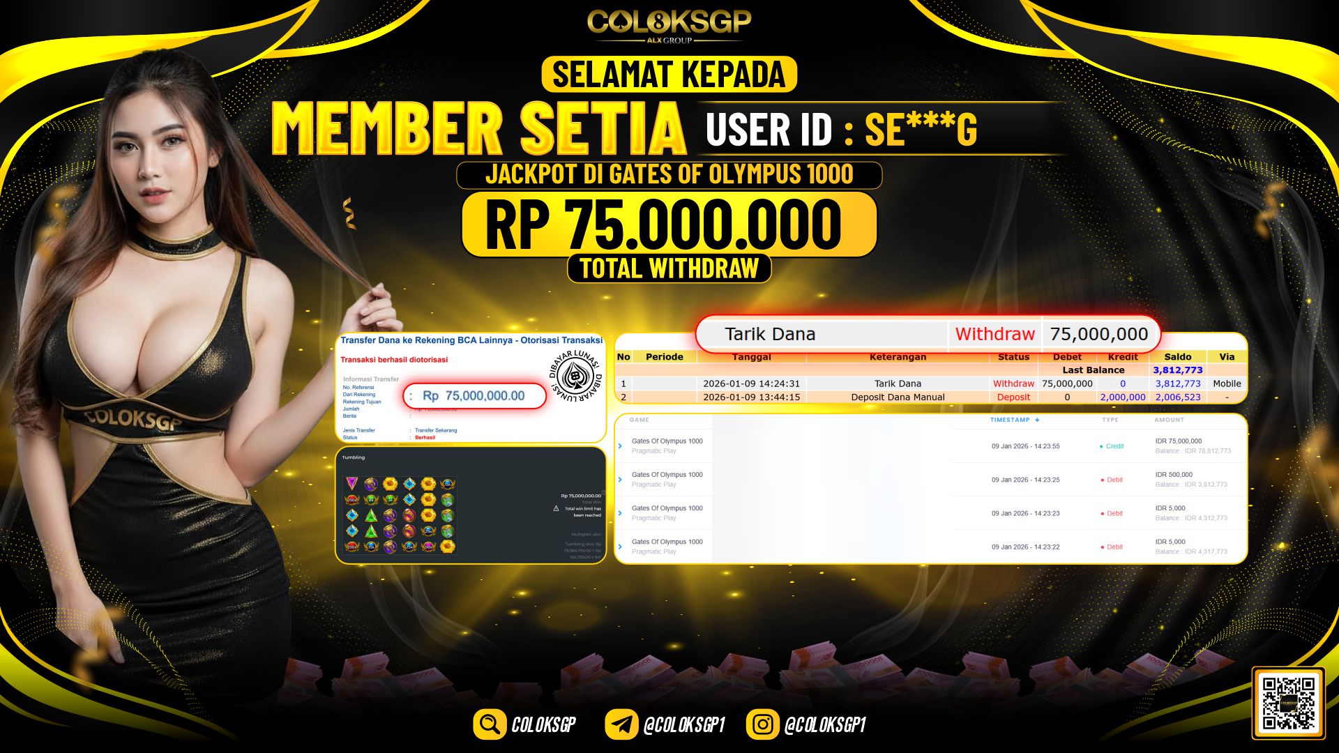 COLOKSGP JACKPOT DI GATES OF OLYMPUS 1000