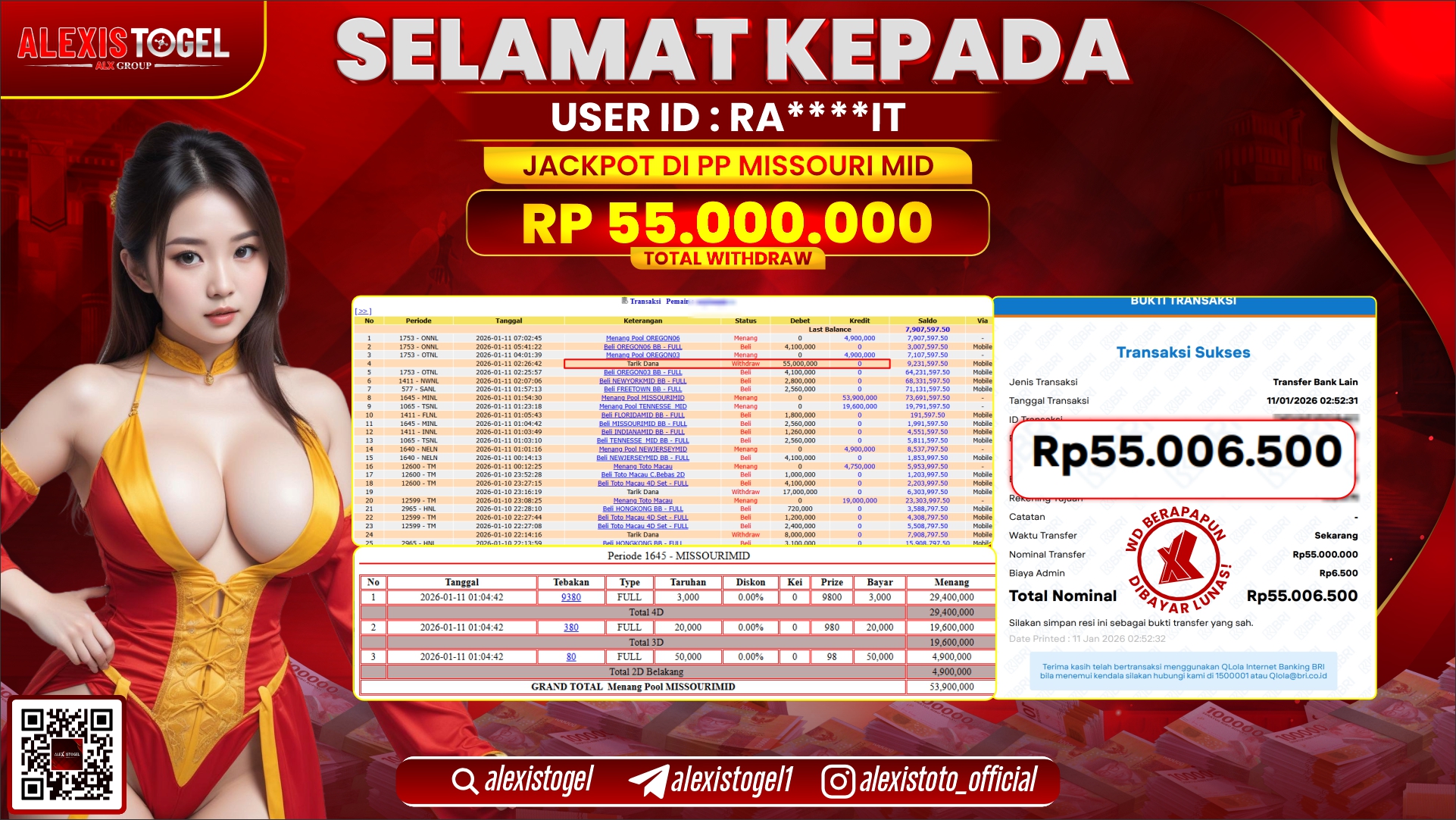 ALEXISTOGEL di TOGEL MISSOURI MID RP.55.000.000,- LUNAS