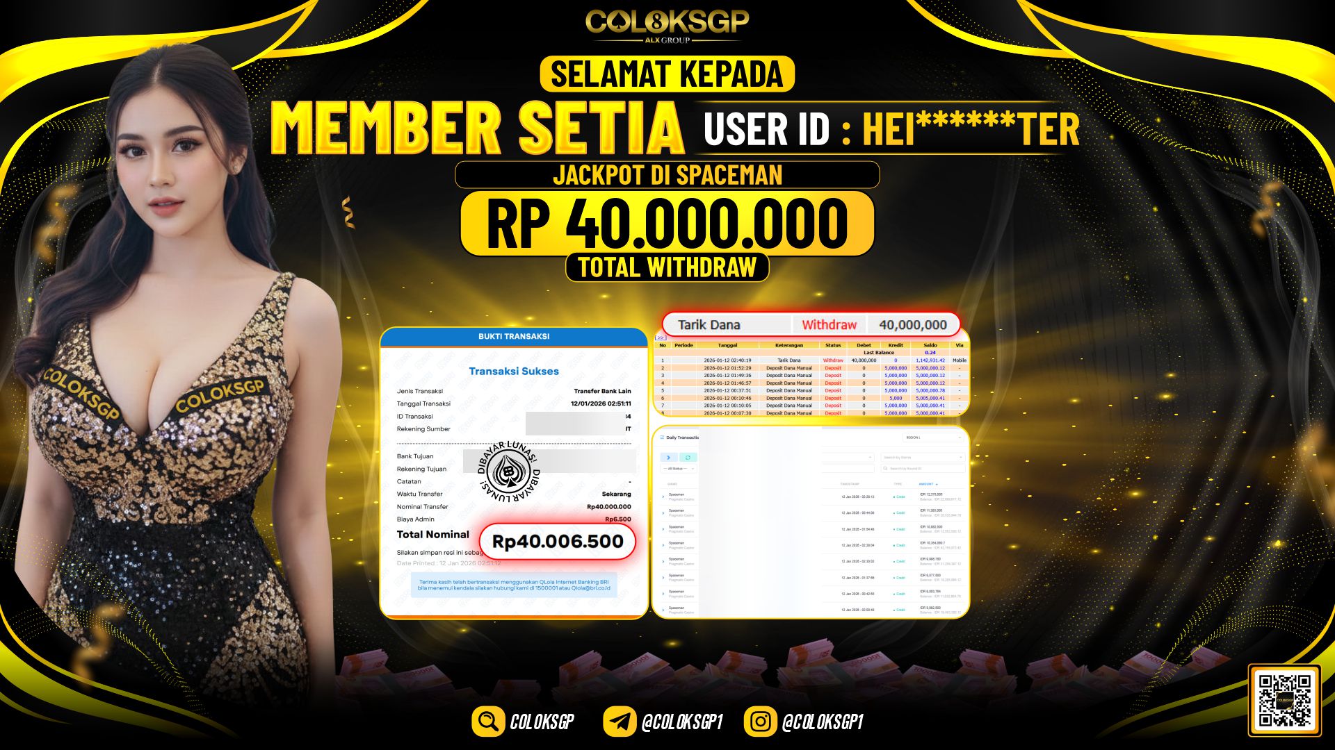 COLOKSGP JACKPOT DI SPACEMAN