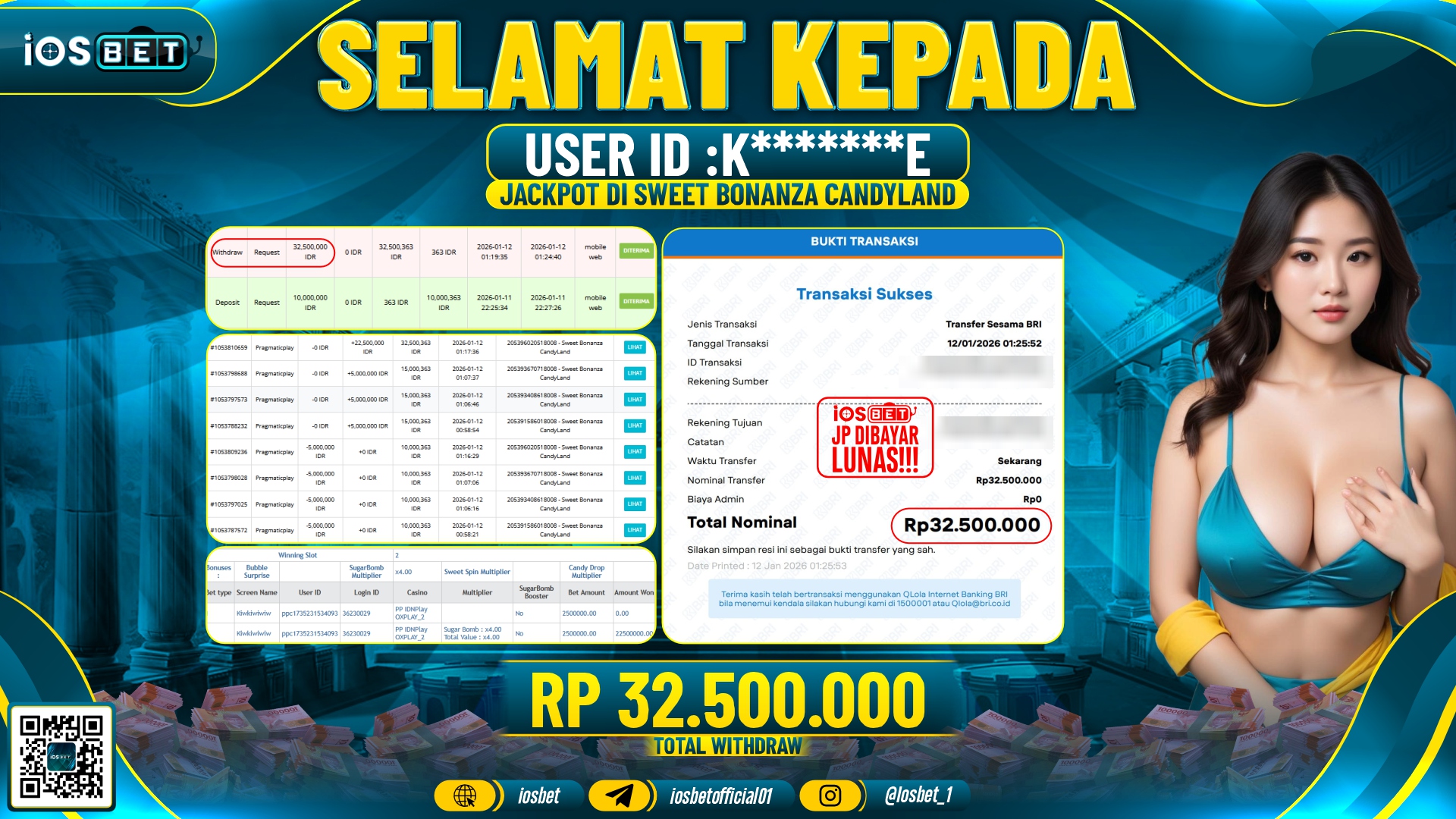 Bukti Pembayaran LUNAS SLOT GAME GACOR Rp.32.500.000,-
