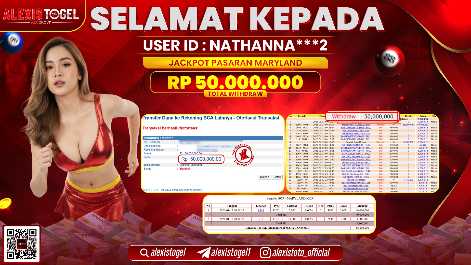 ALEXISTOGEL di TOGEL MARYLAND RP.50.000.000,- LUNAS