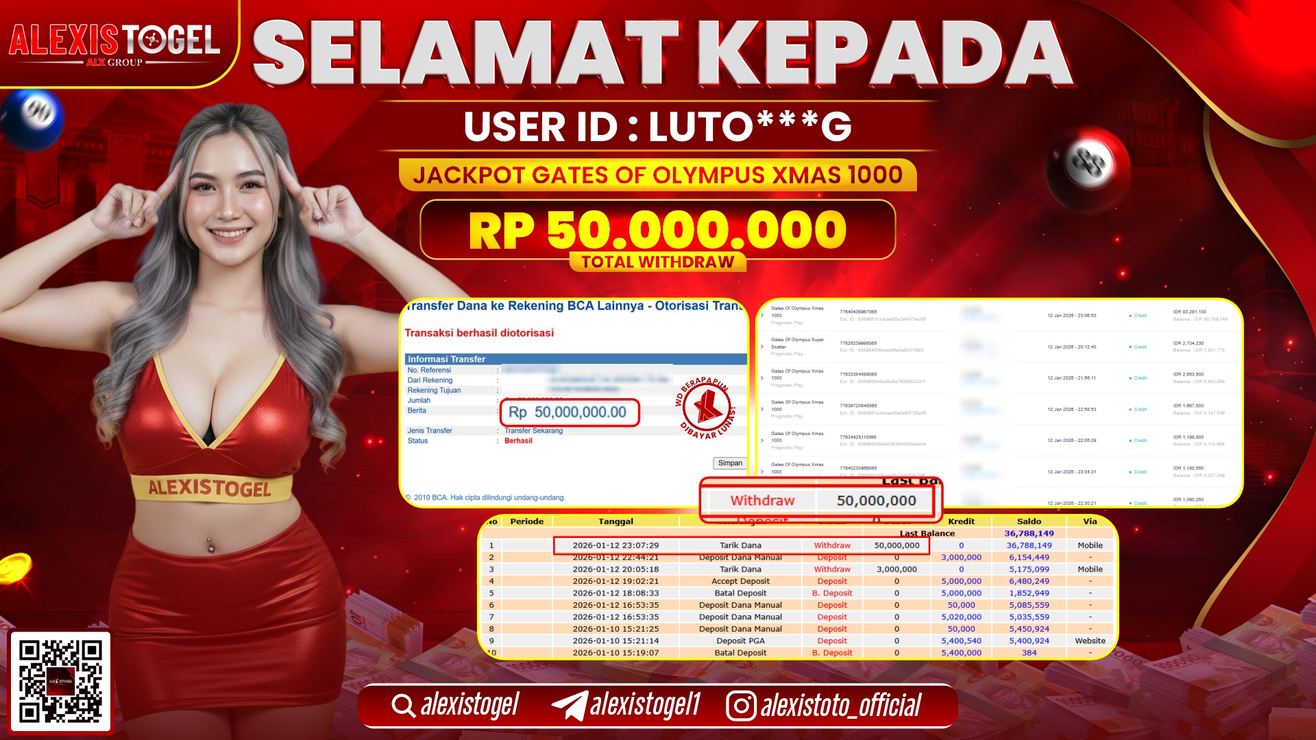 ALEXISTOGEL di SLOT GATES OF OLYMPUS XMAS 1000 RP.50.000.000,- LUNAS