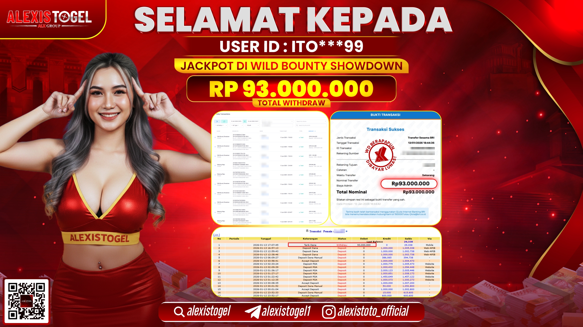 ALEXISTOGEL di SLOT WILD BOUNTY SHOWDOWN RP.93.000.000,- LUNAS