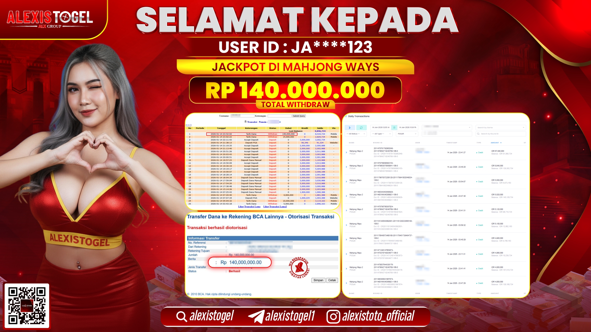 ALEXISTOGEL di SLOT MAHJONG WAYS RP.140.000.000,- LUNAS