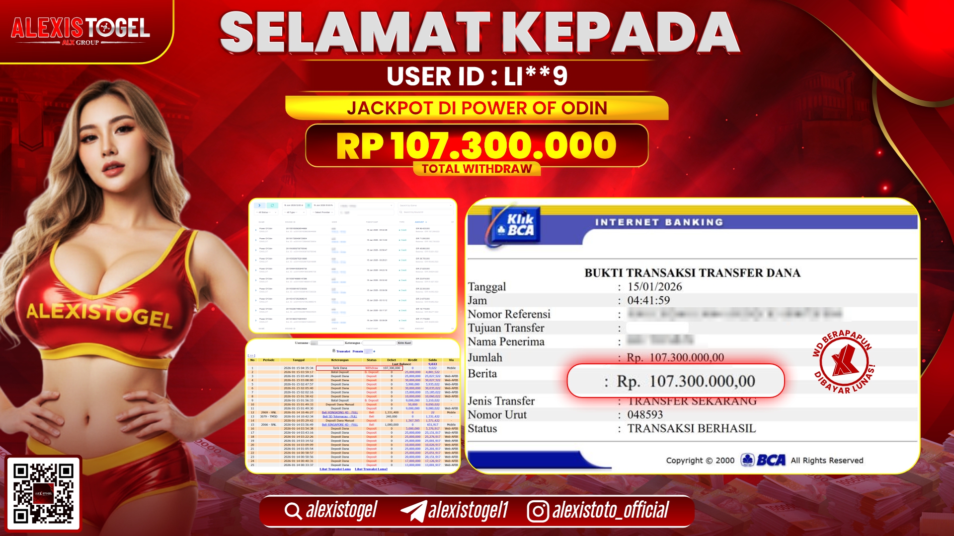 ALEXISTOGEL di SLOT POWER OF ODIN RP.107.300.000,- LUNAS