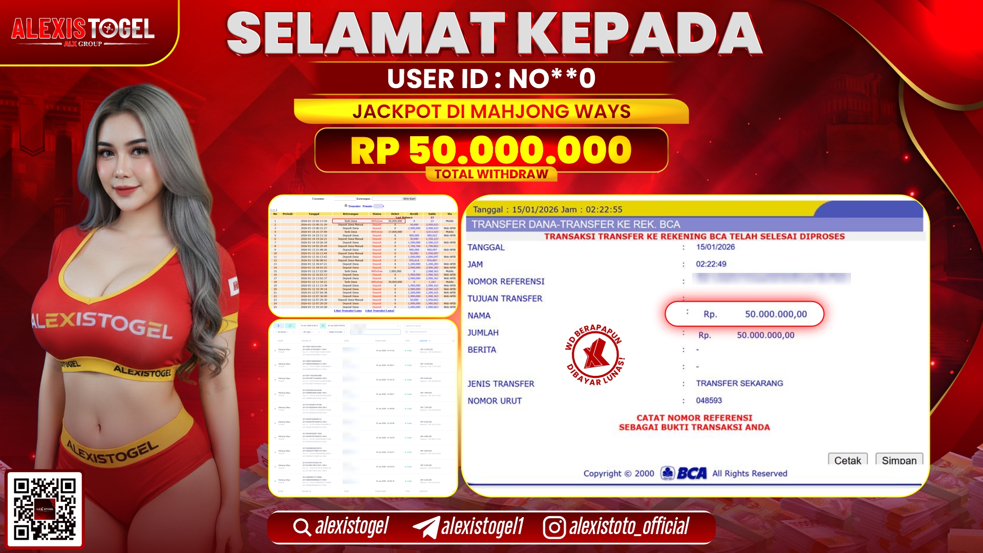 ALEXISTOGEL di SLOT MAHJONG WAYS RP.50.000.000,- LUNAS