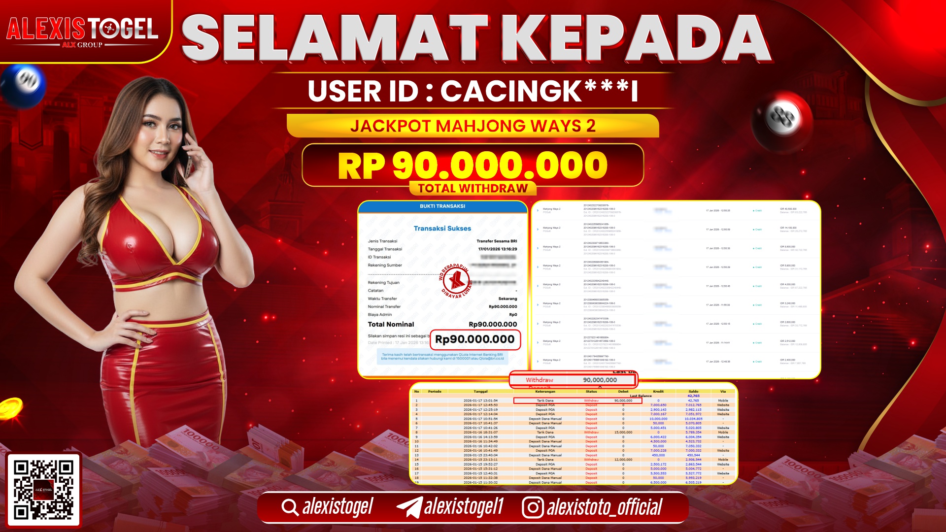 ALEXISTOGEL di SLOT MAHJONG WAYS 2 RP.90.000.000,- LUNAS