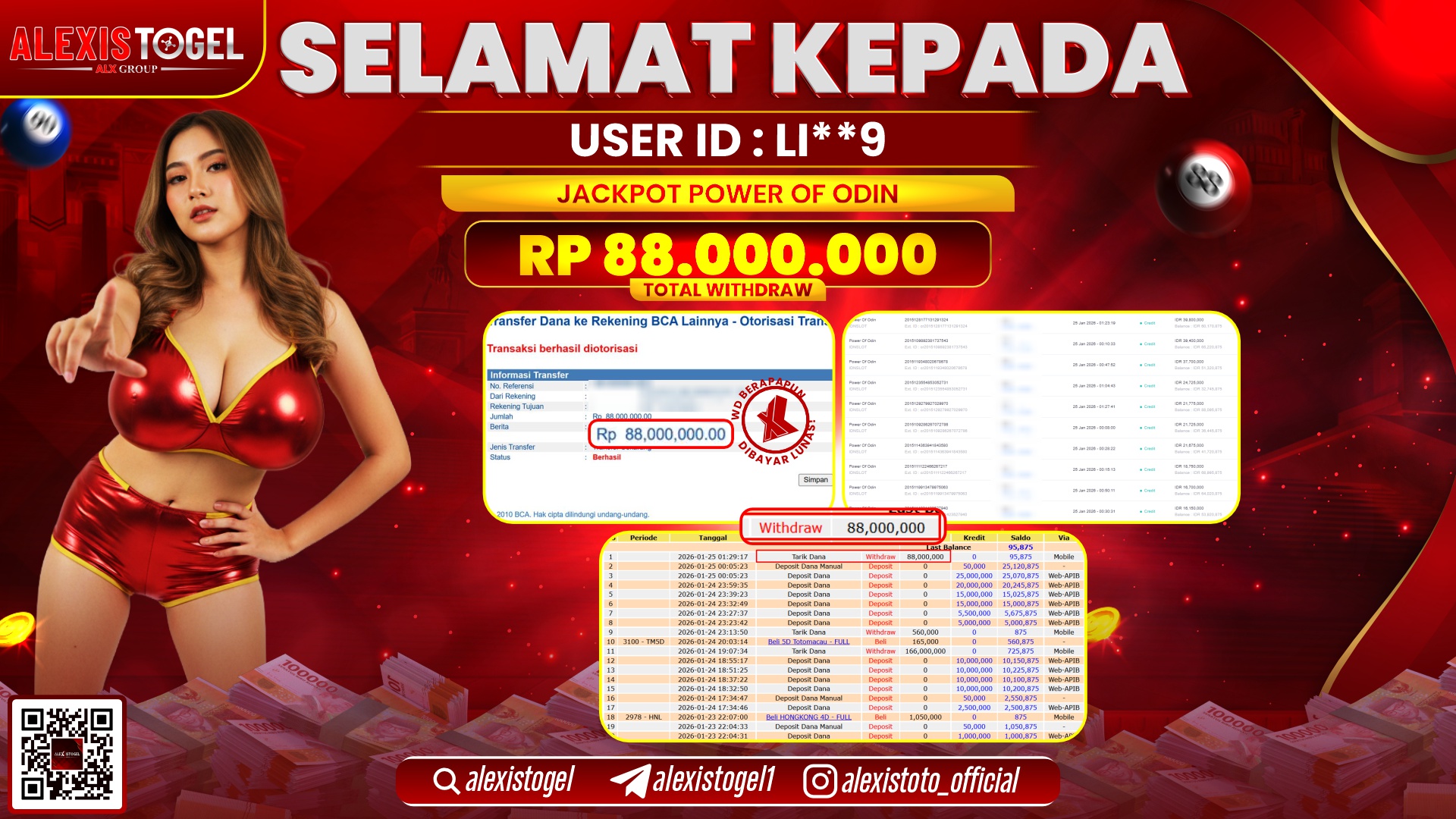ALEXISTOGEL di SLOT POWER OF ODIN RP.88.000.000,- LUNAS