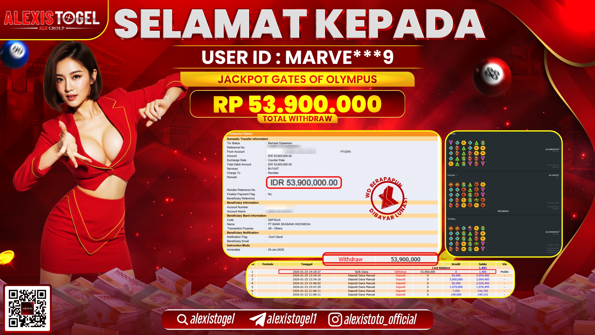 ALEXISTOGEL di SLOT GATES OF OLYMPUS RP.53.900.000,- LUNAS