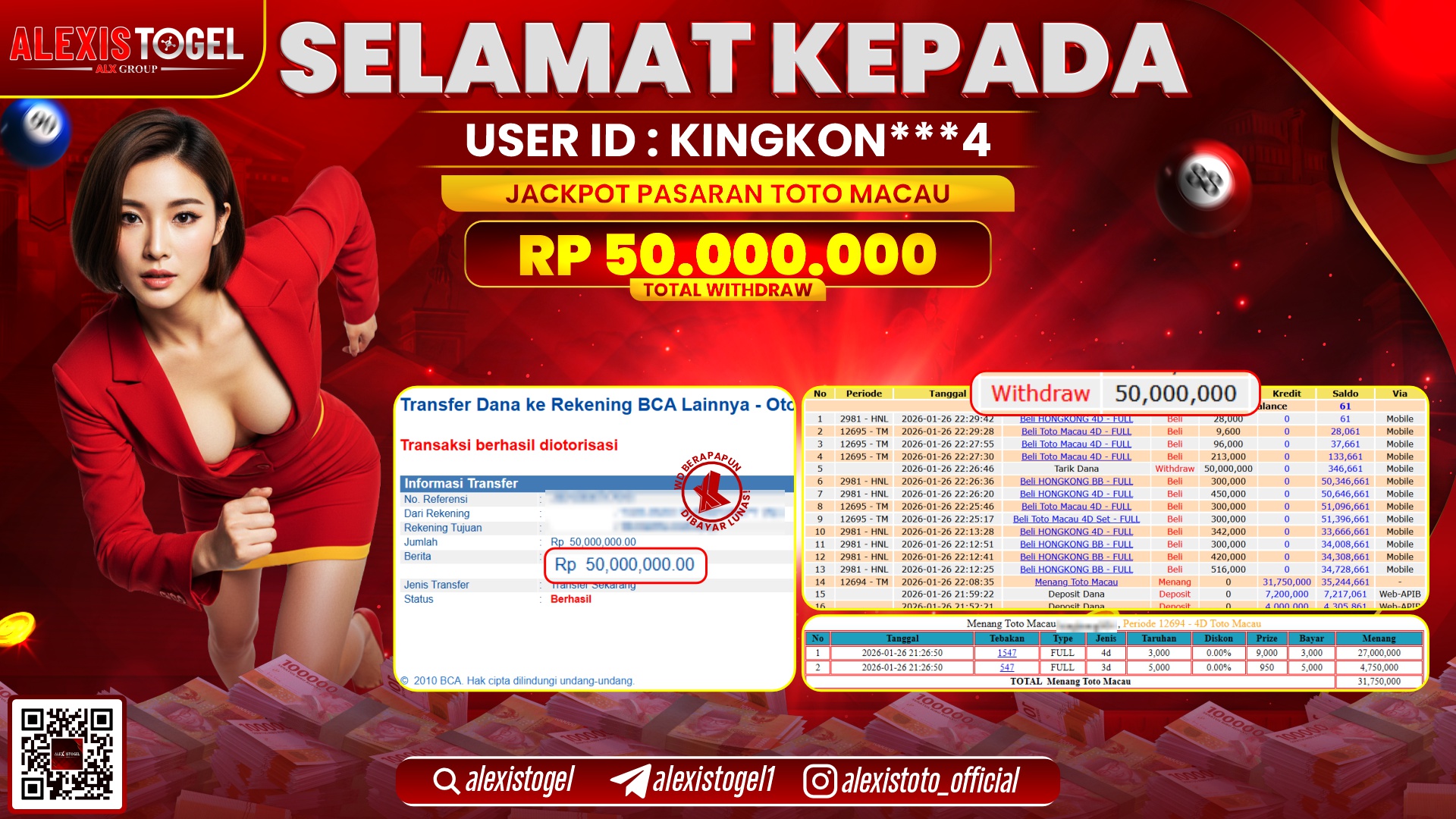 ALEXISTOGEL di TOGEL TOTO MACAU RP.50.000.000,- LUNAS