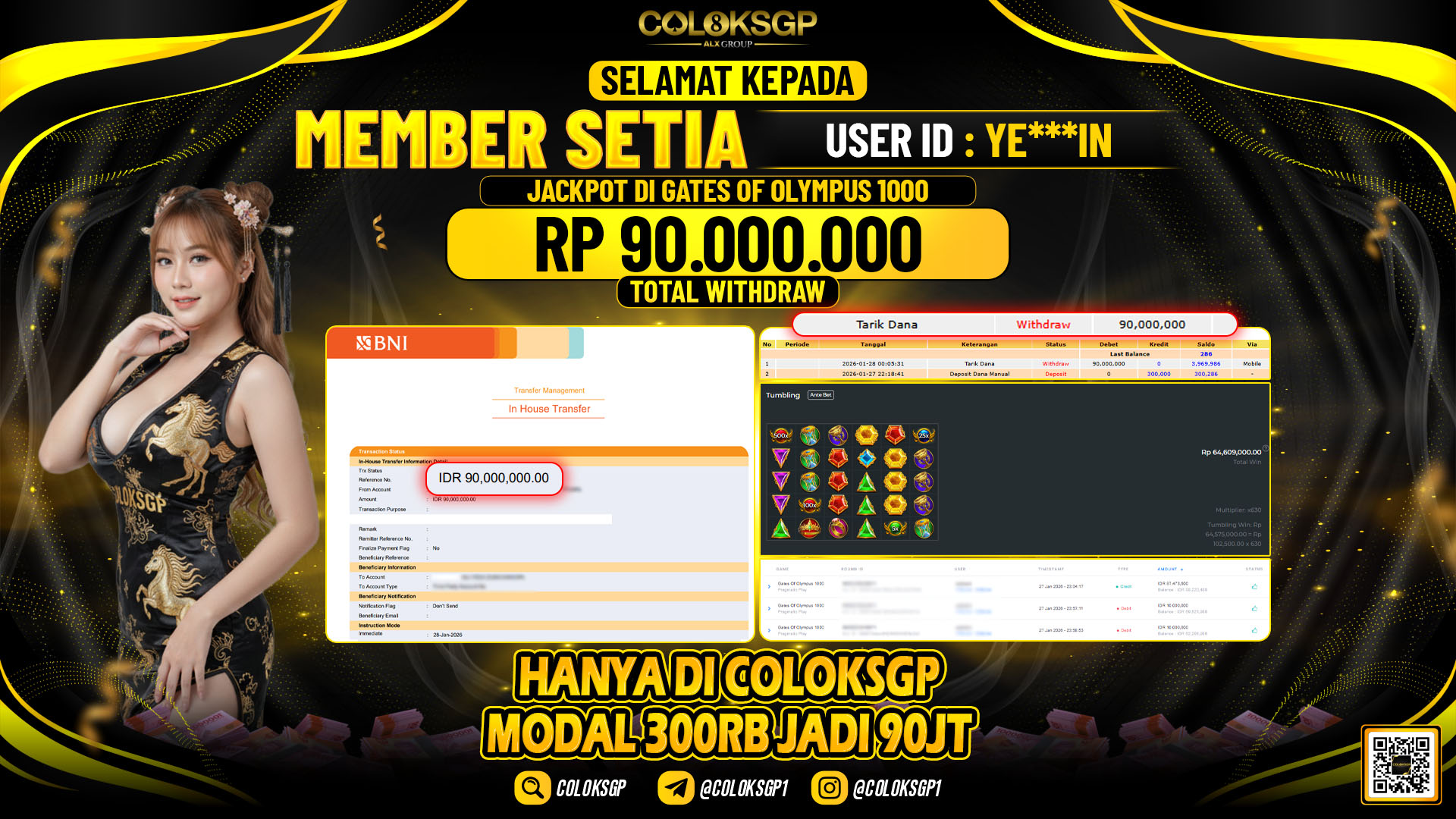 COLOKSGP JACKPOT PRAMATICPLAY GATES OF OLYMPUS 1000