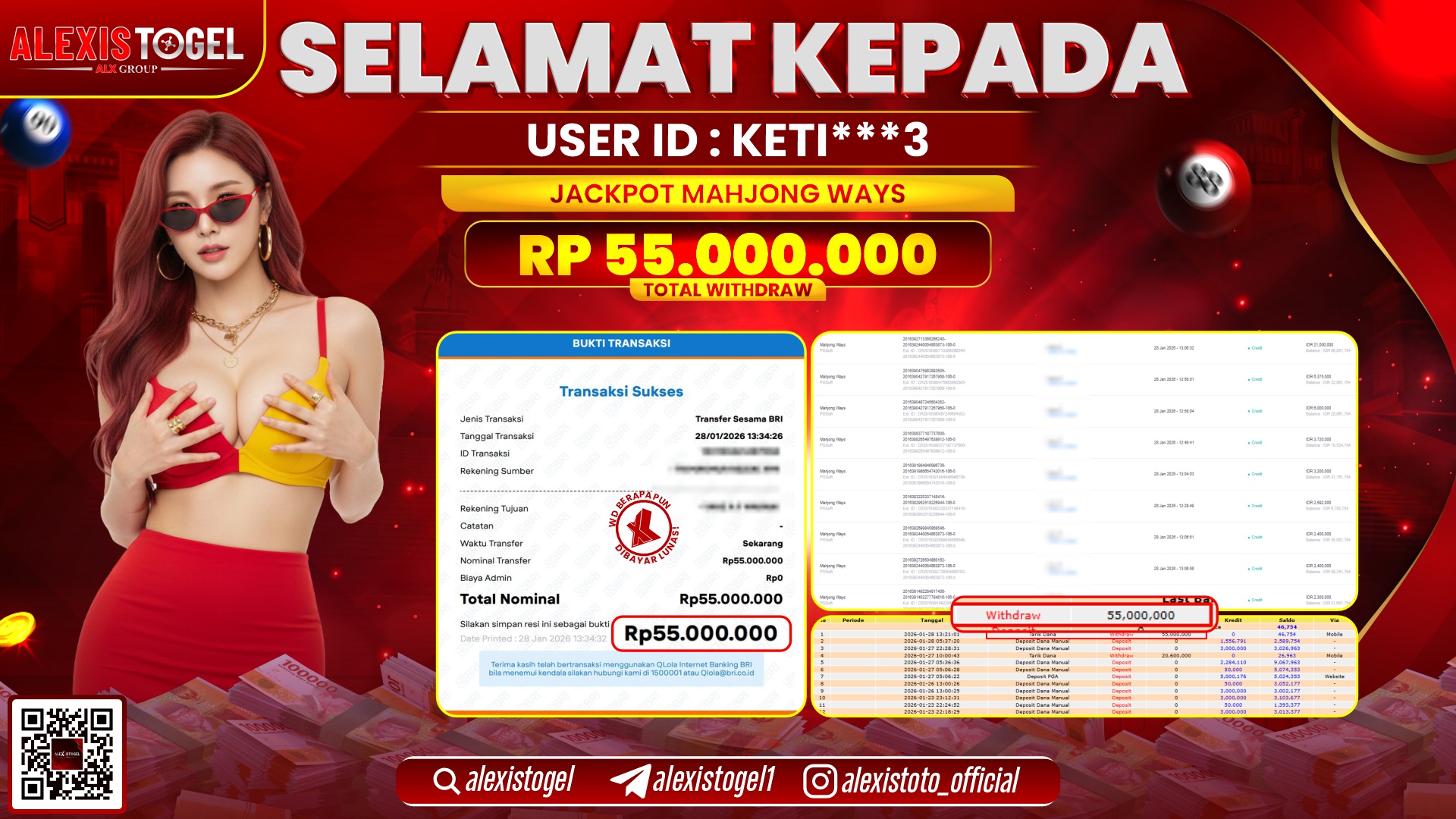 ALEXISTOGEL di SLOT MAHJONG WAYS RP.55.000.000,- LUNAS