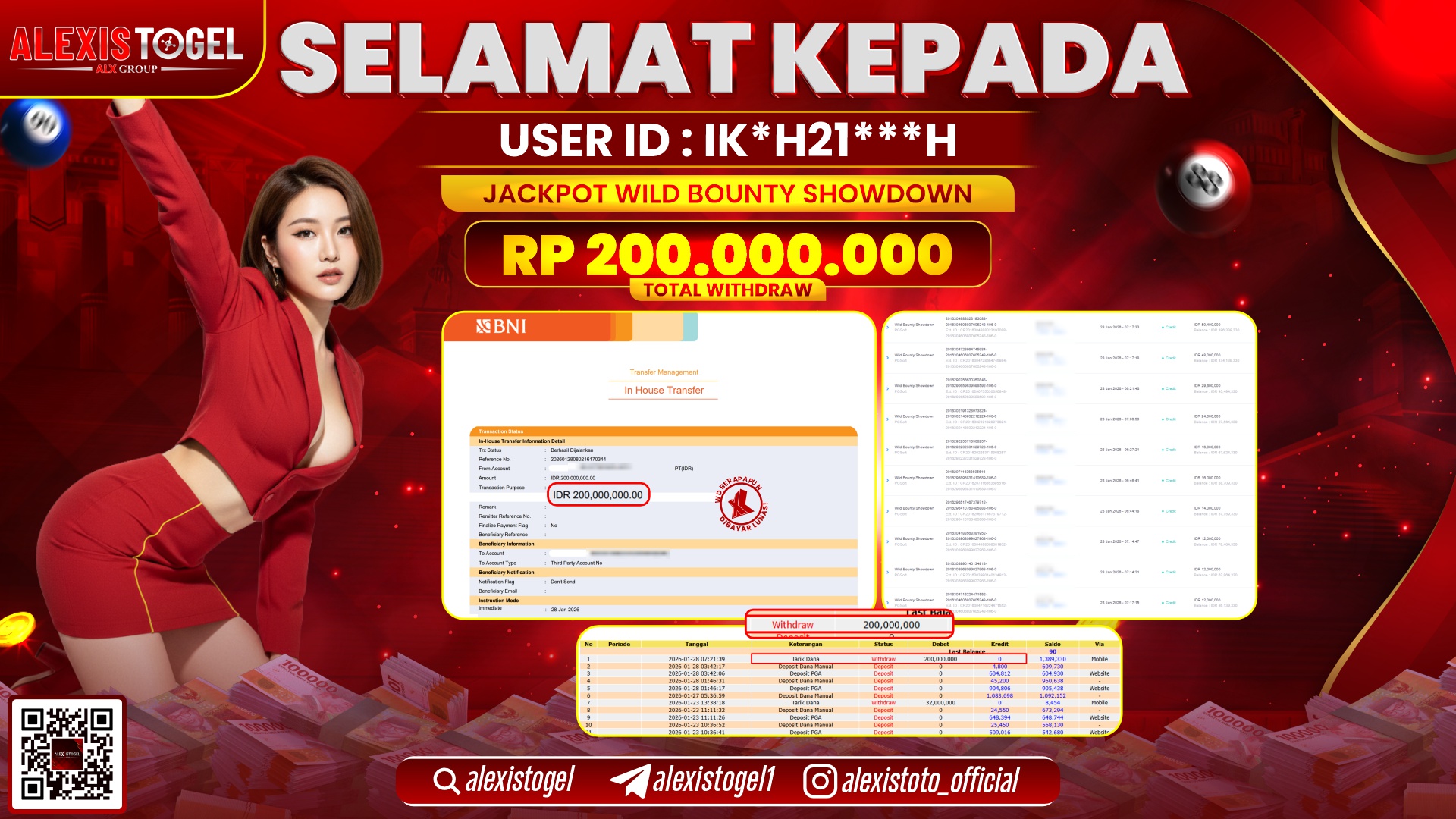 ALEXISTOGEL di SLOT WILD BOUNTY SHOWDOWN RP.200.000.000,- LUNAS