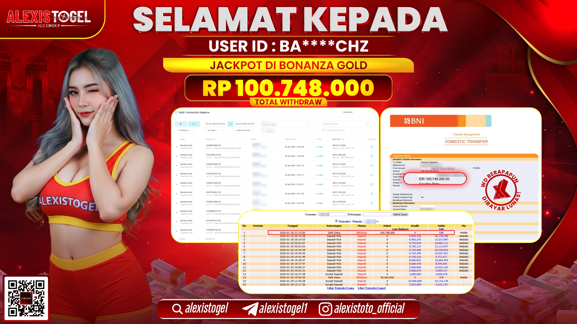 ALEXISTOGEL di SLOT SWEET BONANZA GOLD RP.100.740.000,- LUNAS