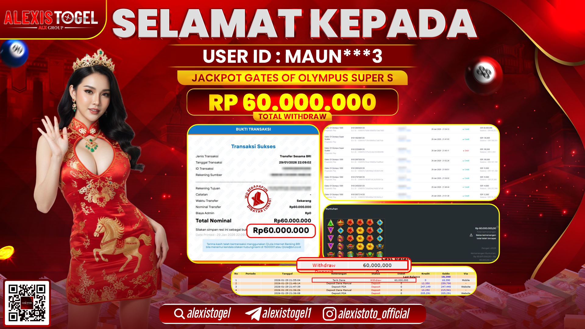 ALEXISTOGEL di SLOT GATES OF OLYMPUS SUPER S RP.60.000.000,- LUNAS