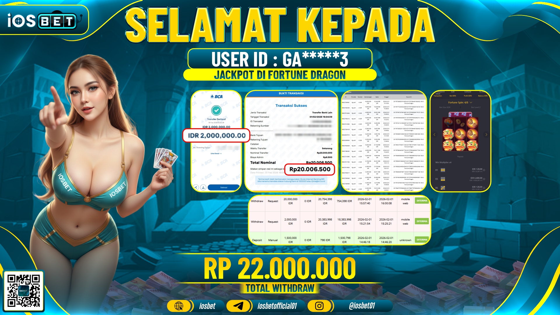 Bukti Pembayaran LUNAS SLOT GAME GACOR Rp.22.000.000,-