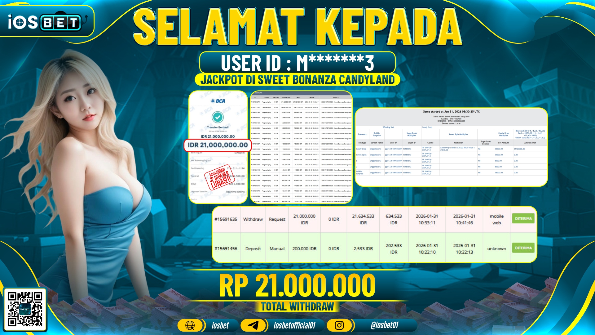 Bukti Pembayaran LUNAS SLOT GAME GACOR Rp.21.000.000,-