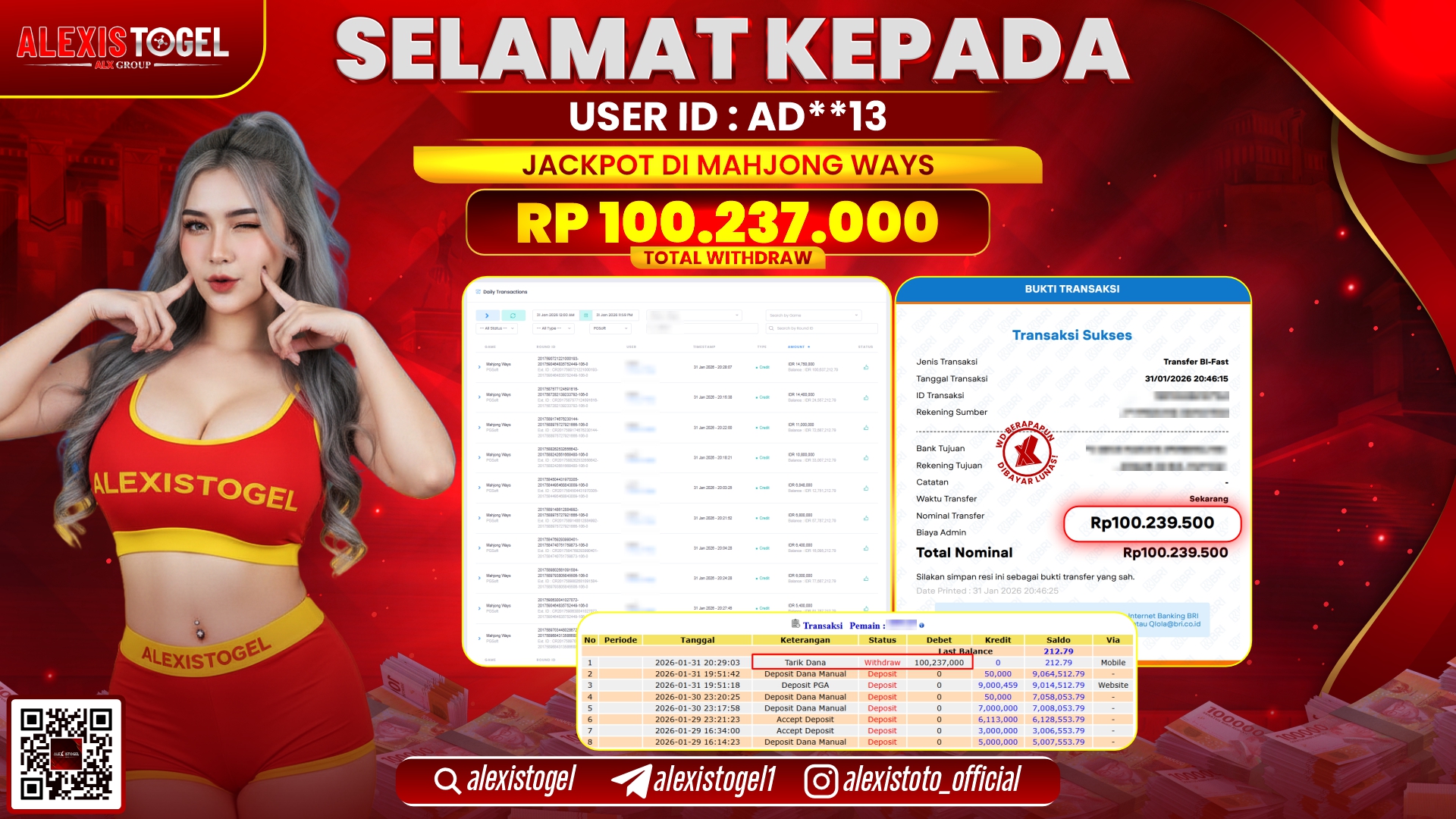 ALEXISTOGEL di SLOT MAHJONG WAYS RP.100.237.000,- LUNAS