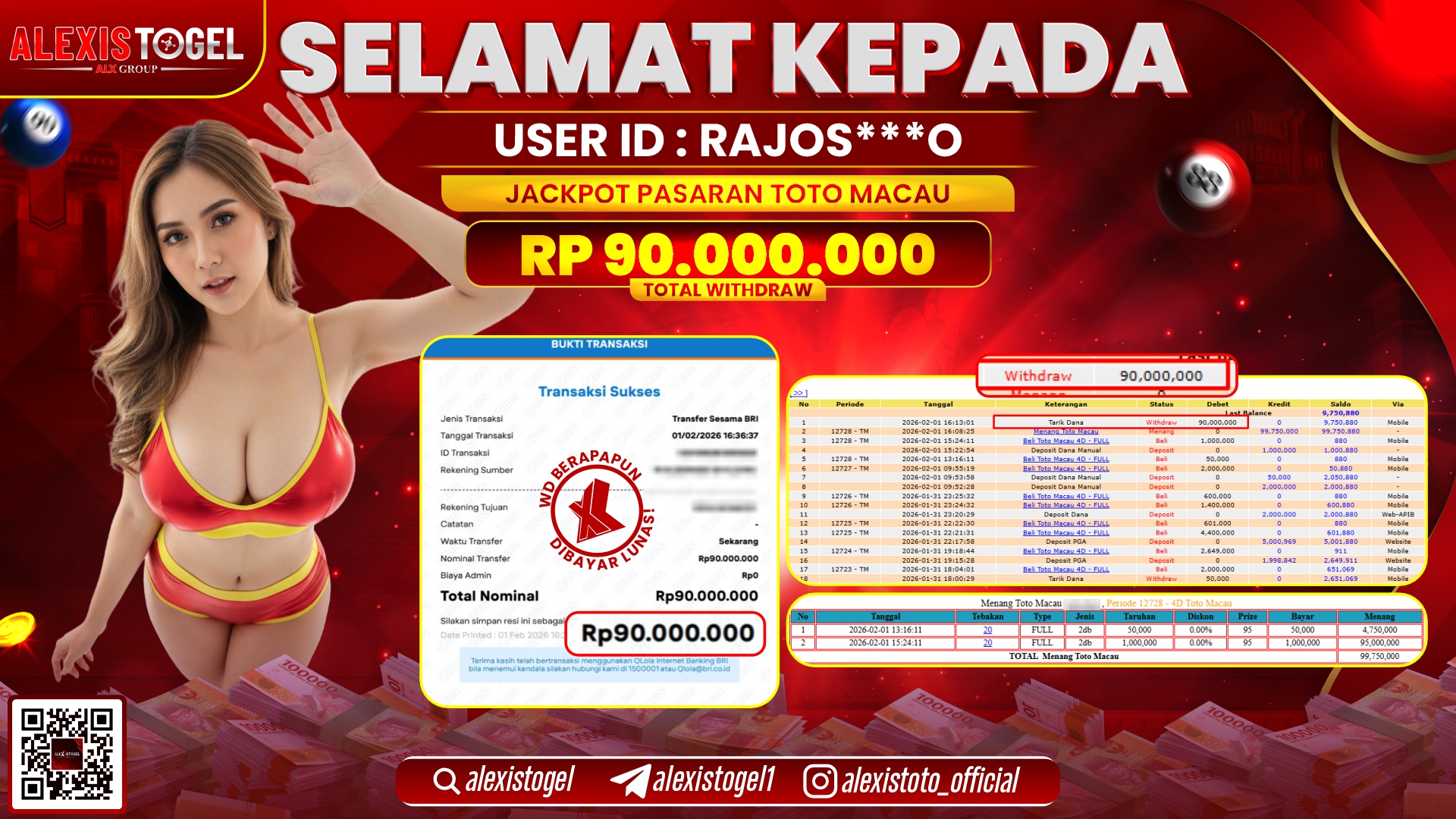 ALEXISTOGEL di TOGEL TOTO MACAU RP.90.000.000,- LUNAS