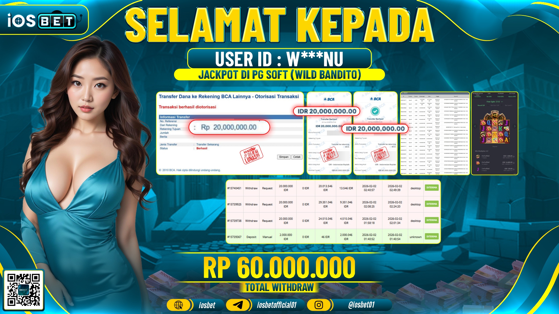 Bukti Pembayaran LUNAS SLOT GAME GACOR Rp.60.000.000,-