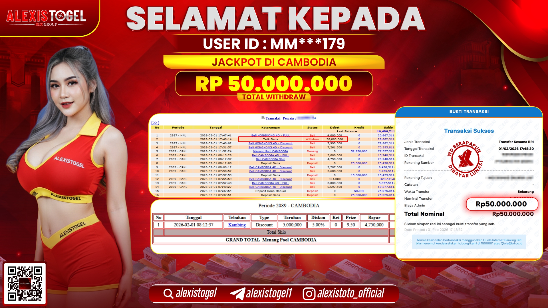 ALEXISTOGEL di TOGEL CAMBODIA RP.50.000.000,- LUNAS