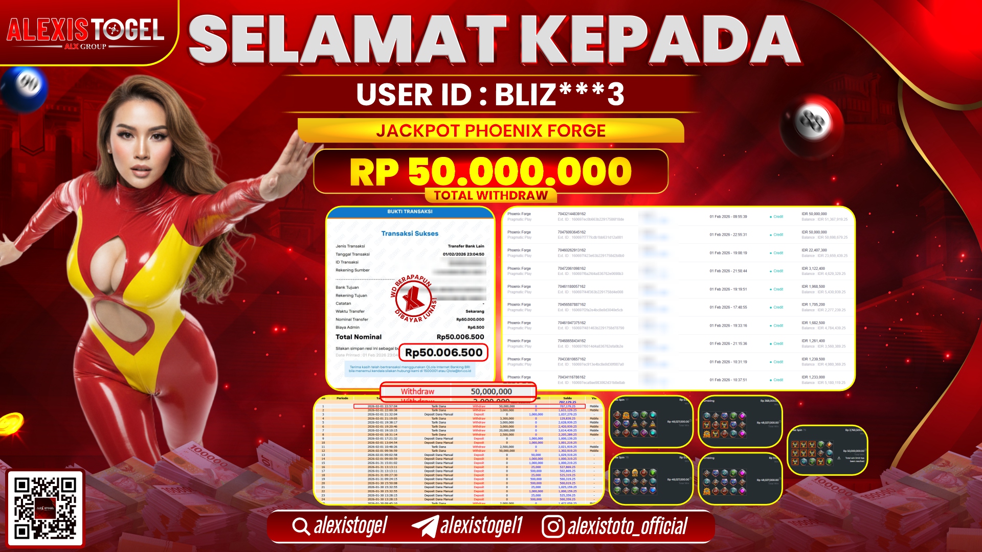 ALEXISTOGEL di SLOT PHOENIX FORGE RP.50.000.000,- LUNAS