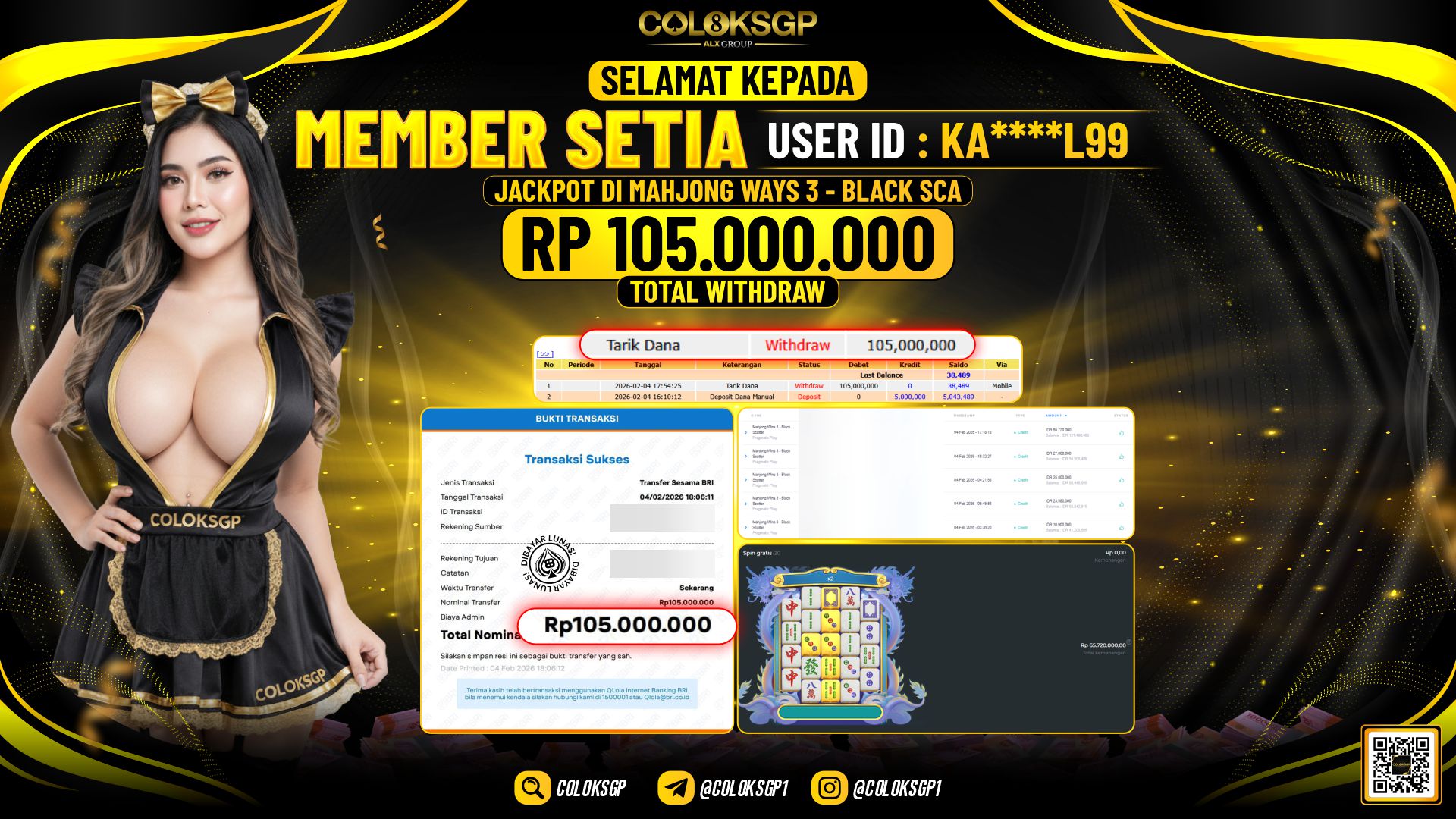 COLOKSGP JACKPOT MAHJONG WAYS 3 - BLACK SCA
