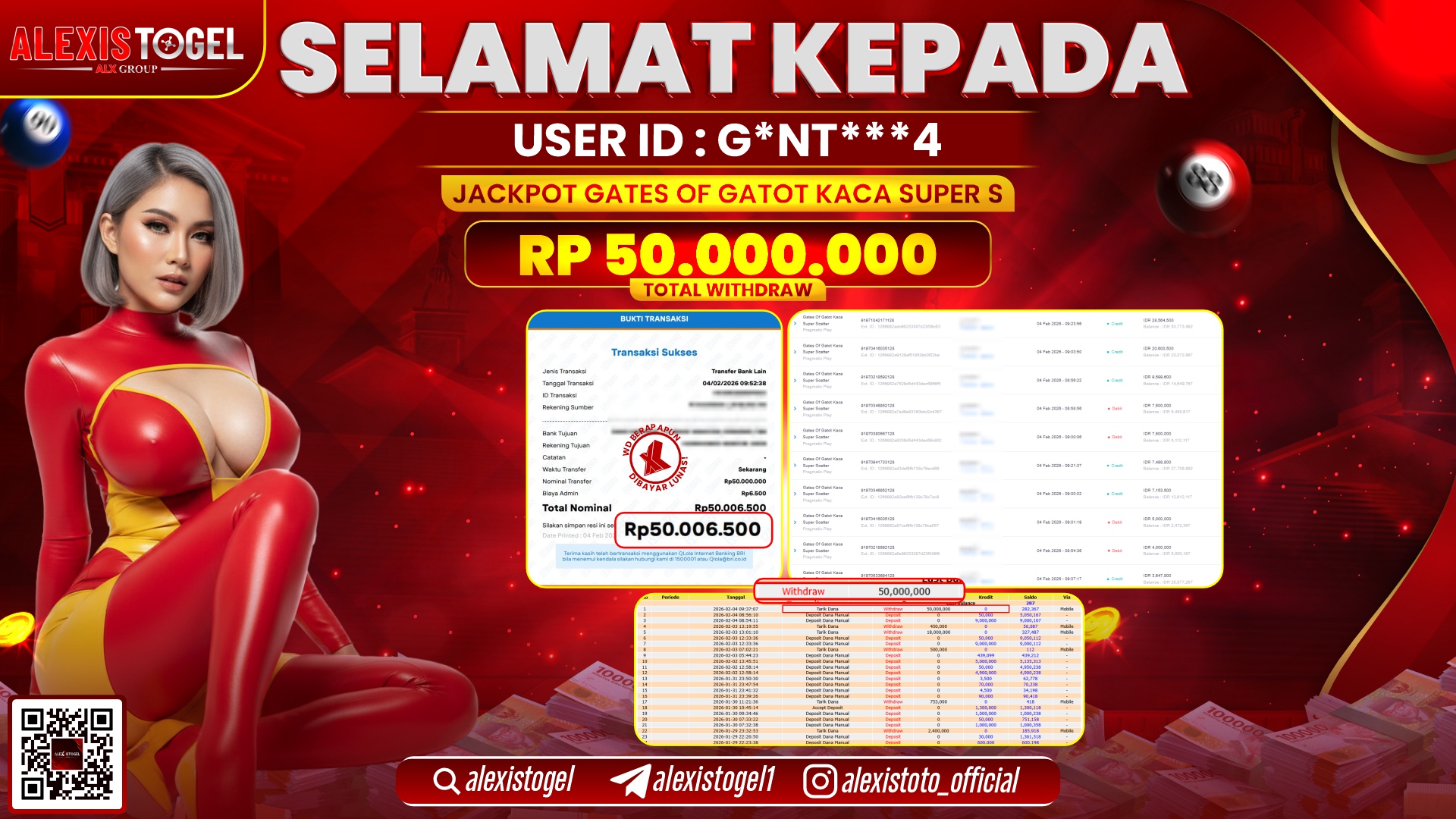 ALEXISTOGEL di SLOT GATES OF GATOT KACA SUPER S RP.50.000.000,- LUNAS