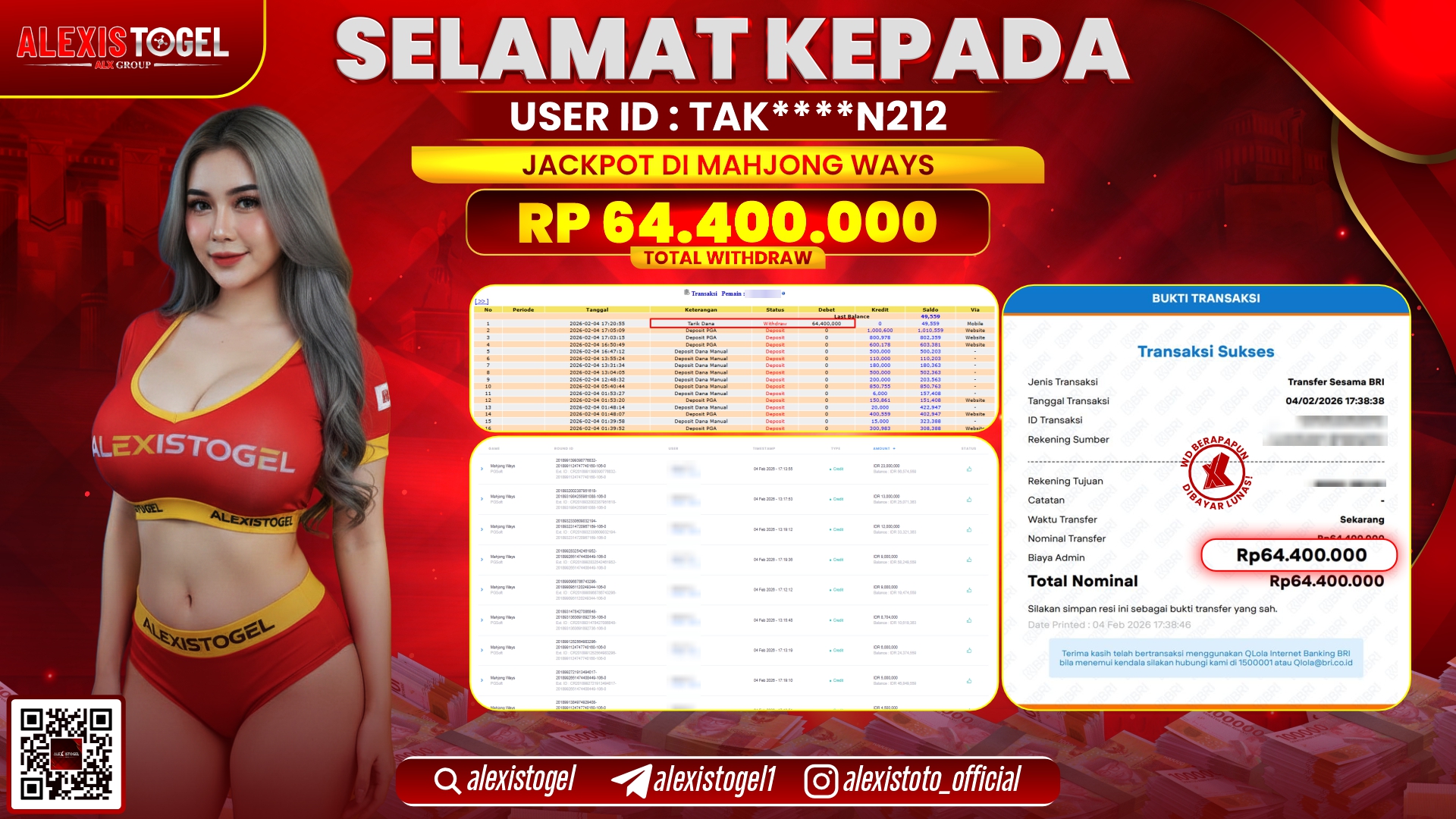 ALEXISTOGEL di SLOT MAHJONG WAYS RP.64.400.000,- LUNAS