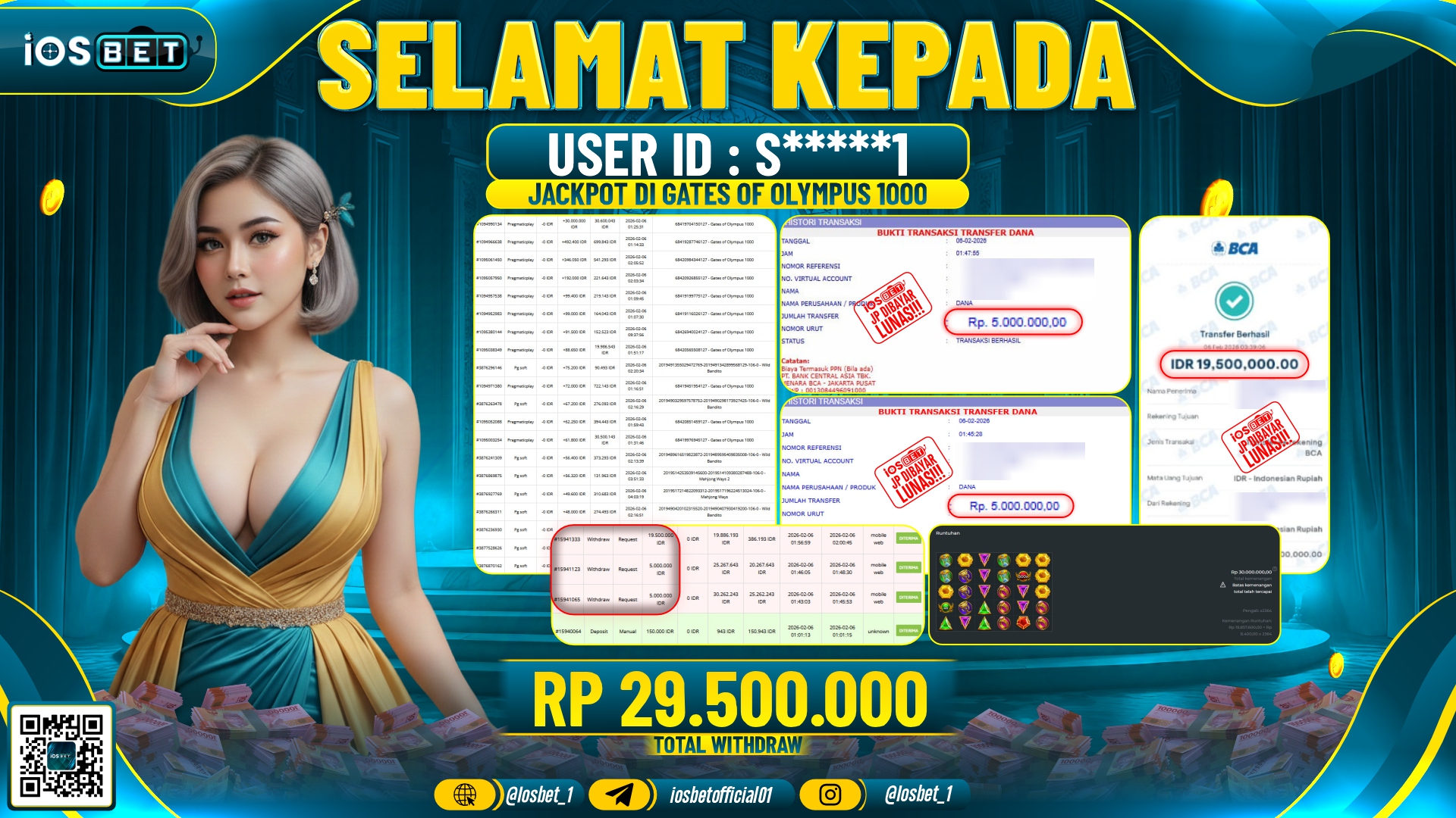 Bukti Pembayaran LUNAS SLOT GAME GACOR Rp.29.500.000,-