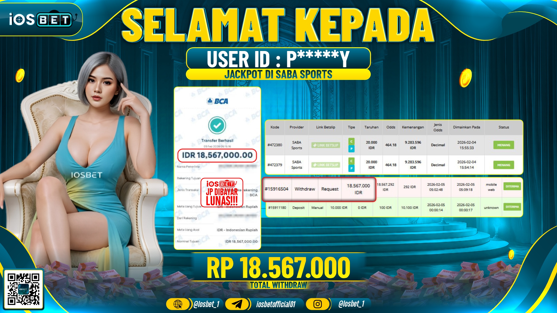 Bukti Pembayaran LUNAS SPORTS GAME GACOR Rp.18.567.000,-