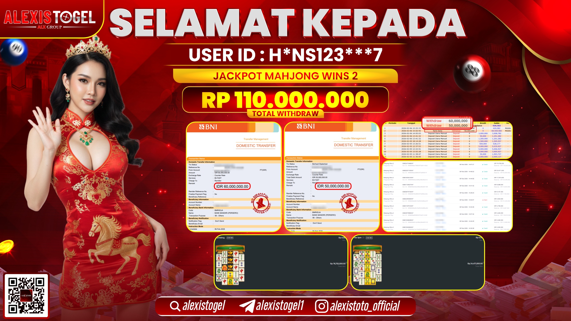 ALEXISTOGEL di SLOT MAHJONG WAYS 2 RP.110.000.000,- LUNAS 