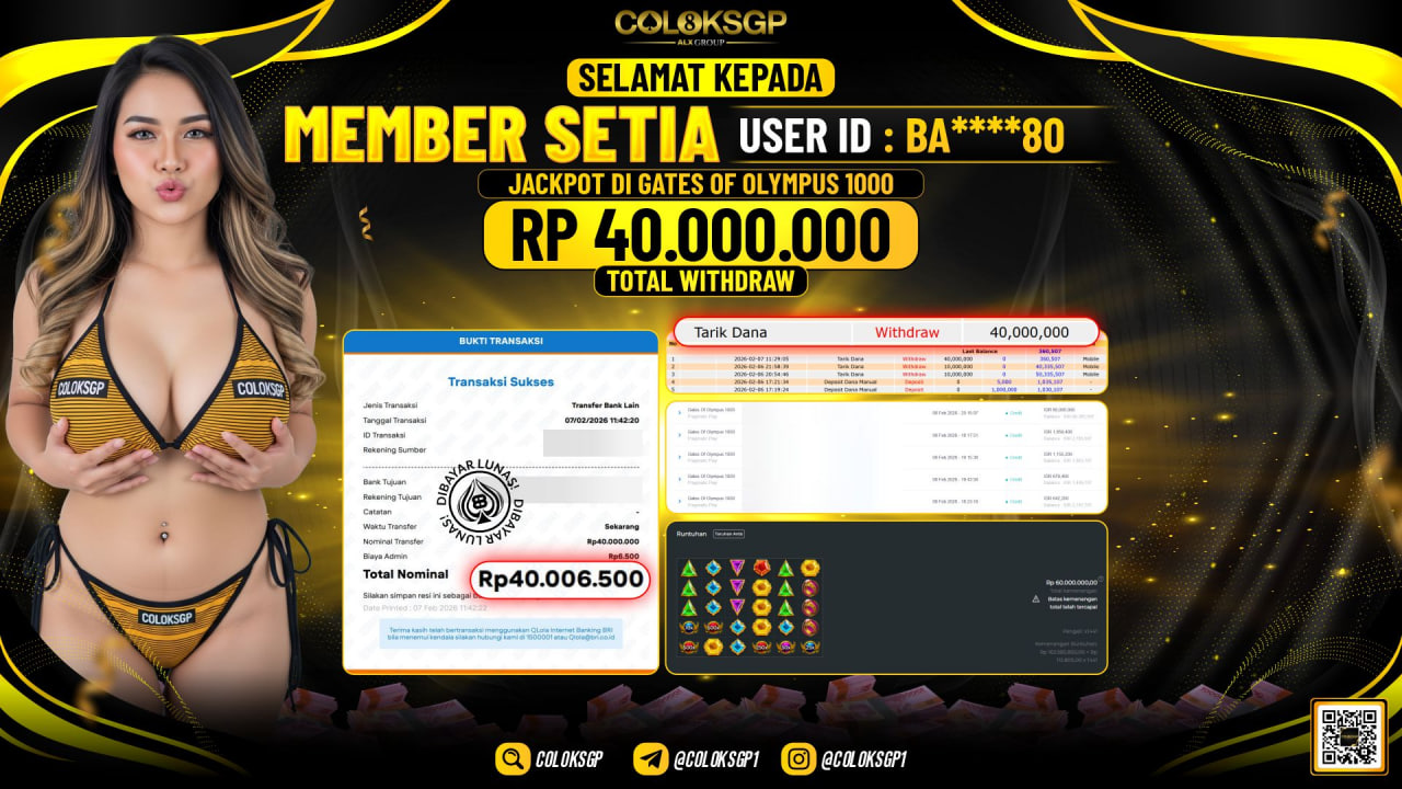 COLOKSGP JACKPOT DI GATES OF OLYMPUS 1000