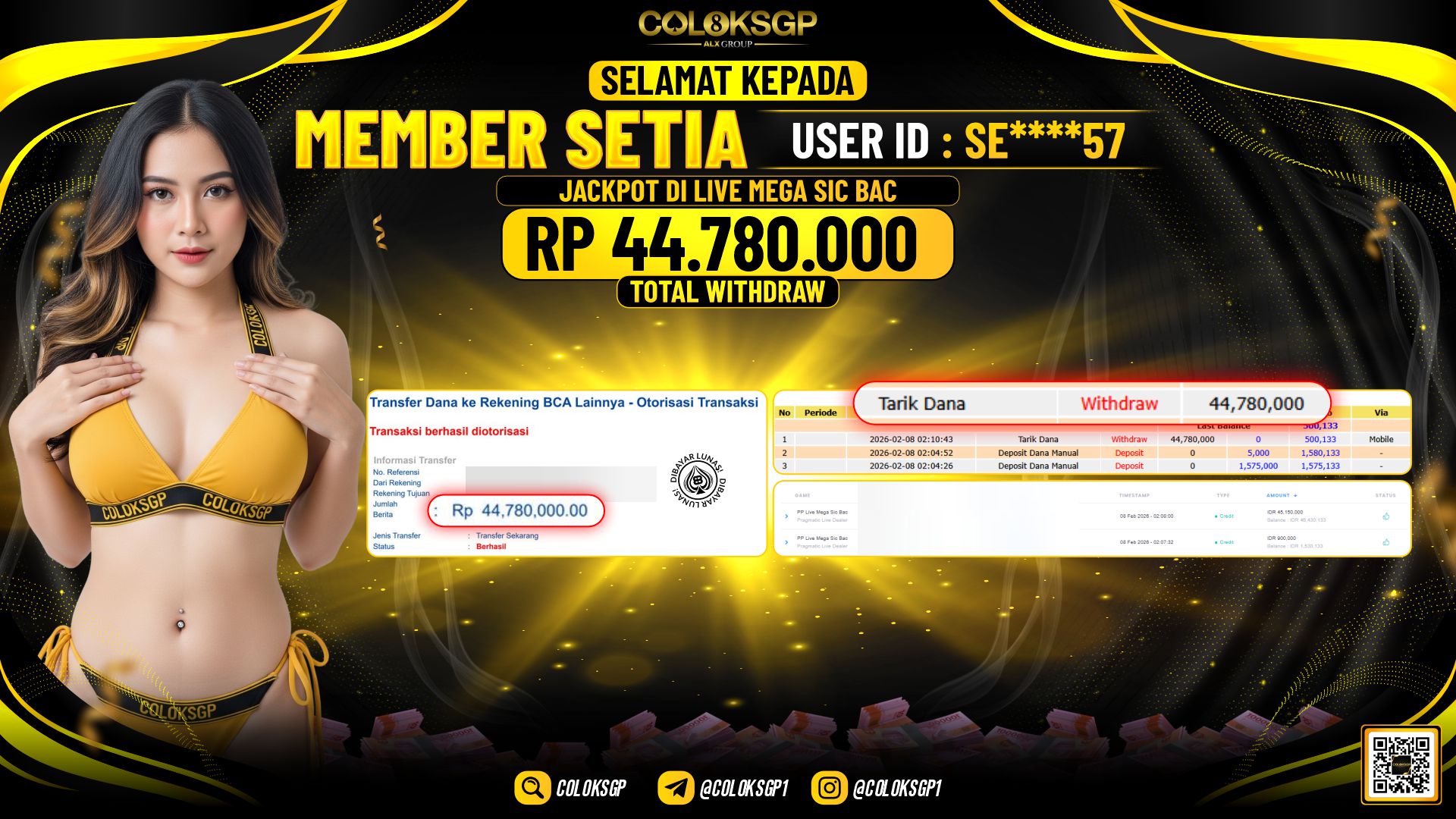 COLOKSGP JACKPOT DI LIVE MEGA SIC BAC