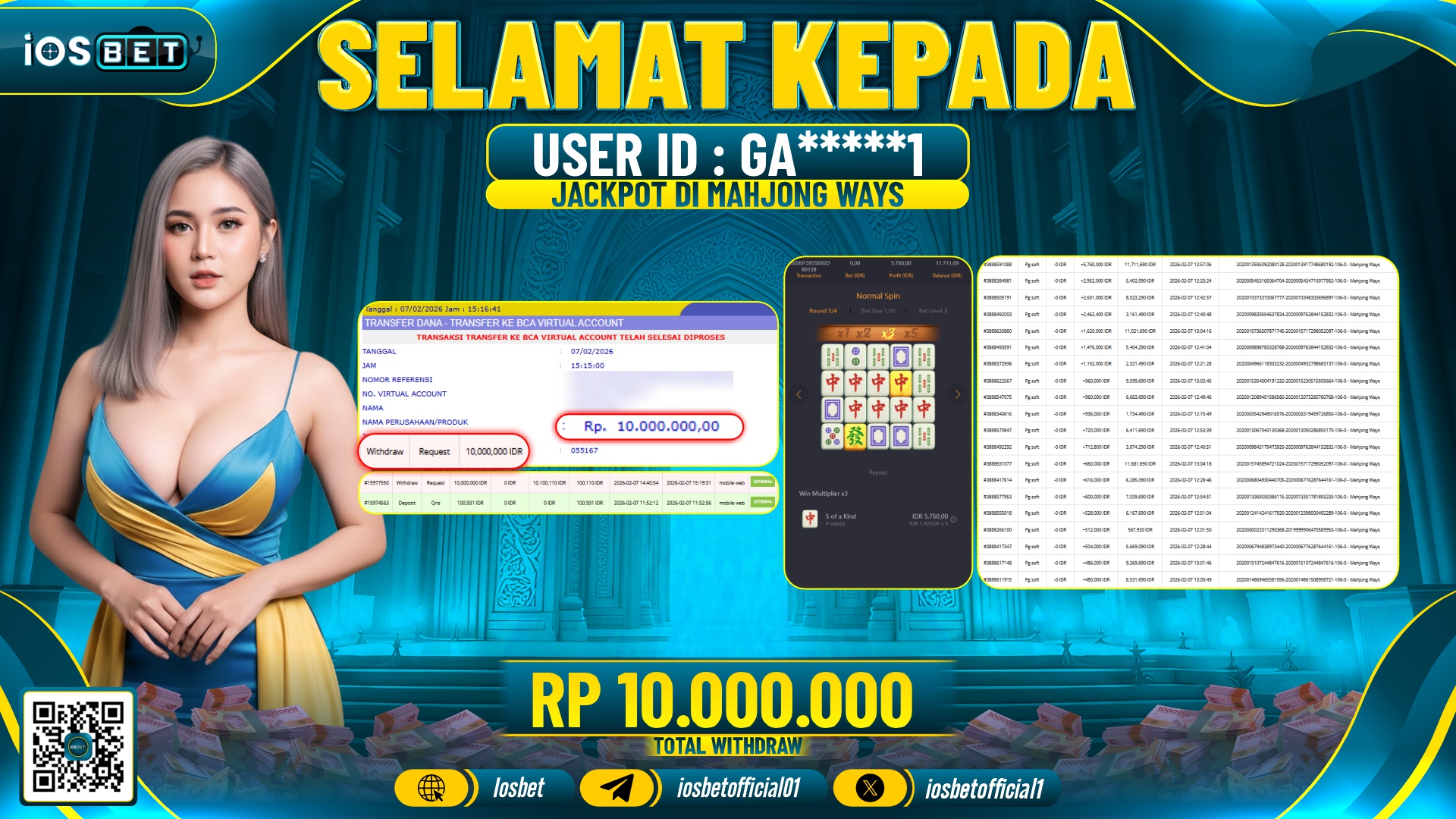 Bukti Pembayaran LUNAS SLOT GAME GACOR Rp.10.000.000,-