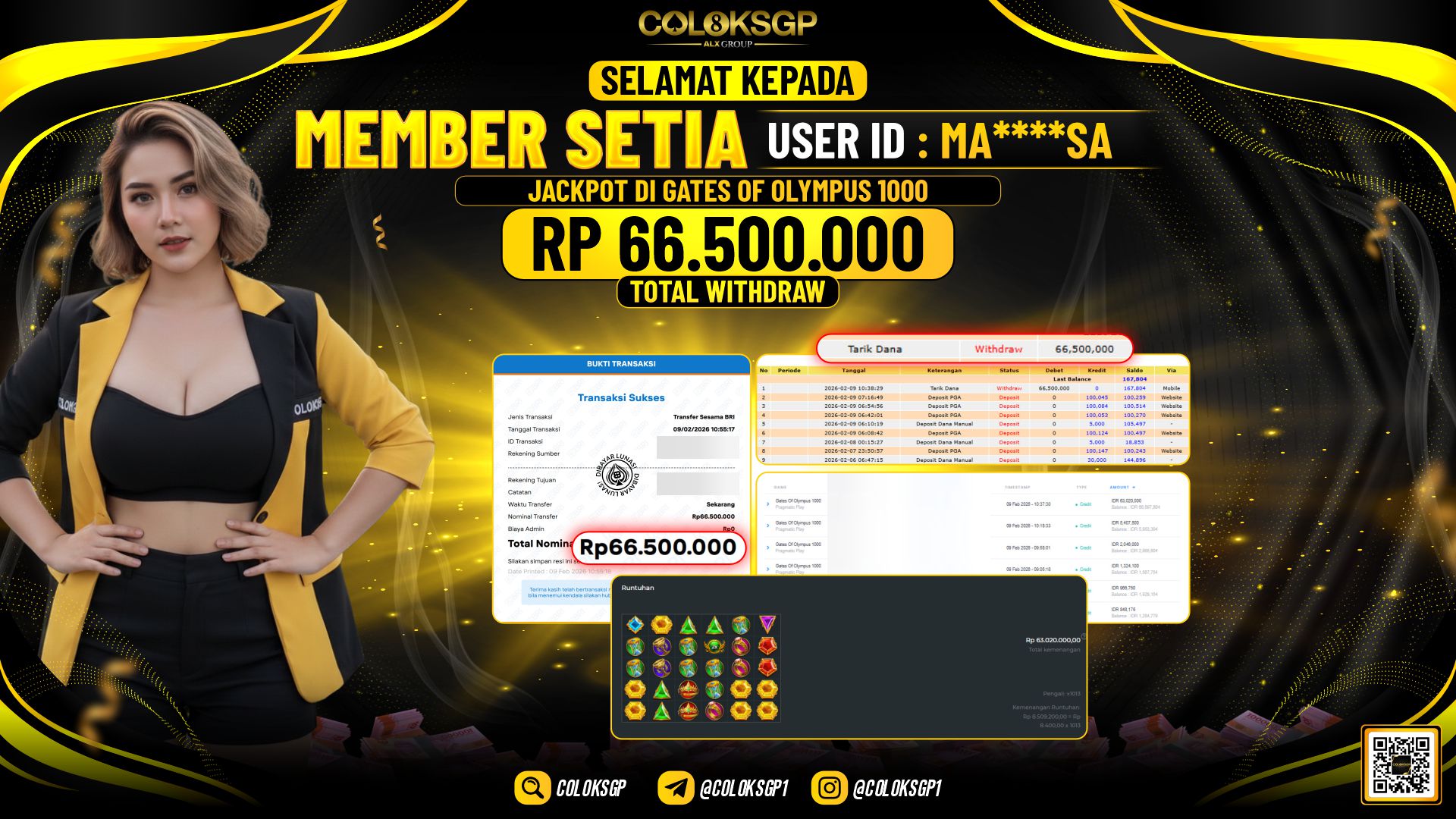 COLOKSGP JACKPOT DI GATES OF OLYMPUS 1000