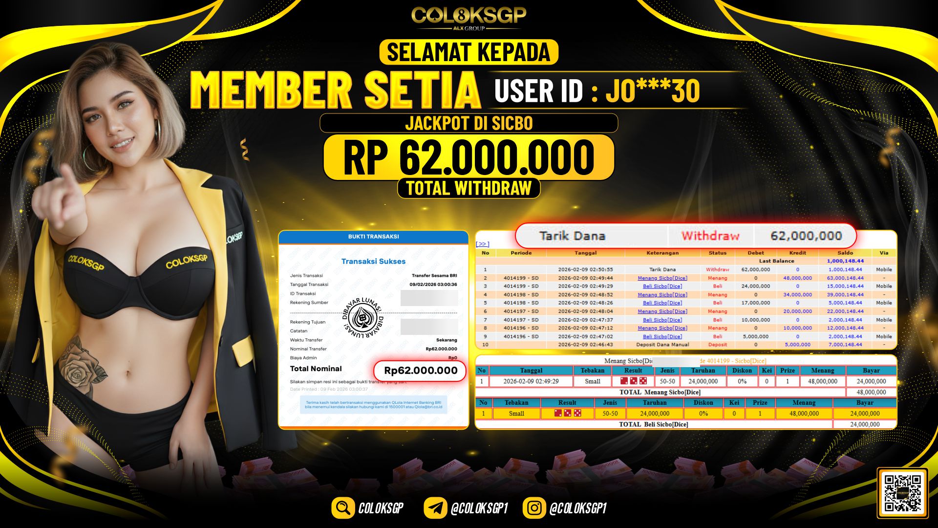 COLOKSGP JACKPOT DI SICBO