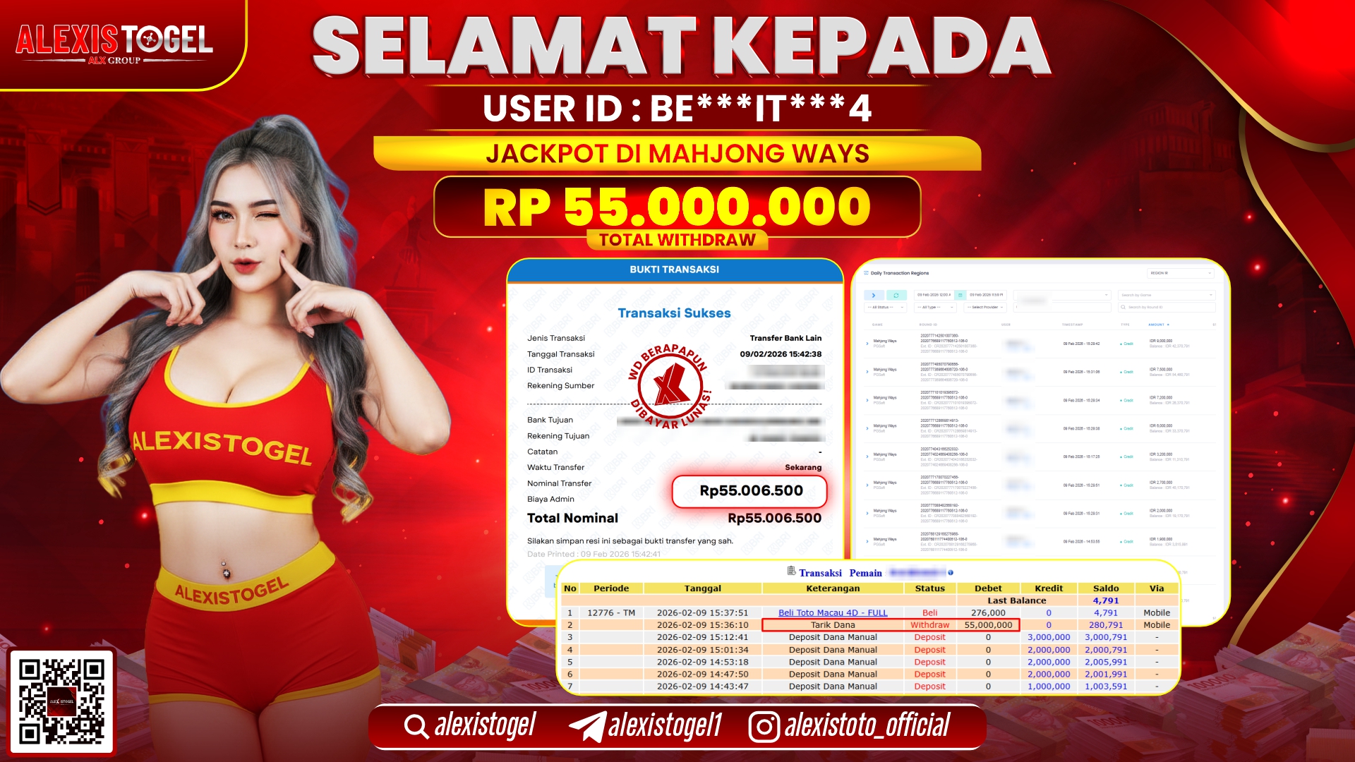 ALEXISTOGEL di SLOT MAHJONG WAYS RP.55.000.000,- LUNAS 