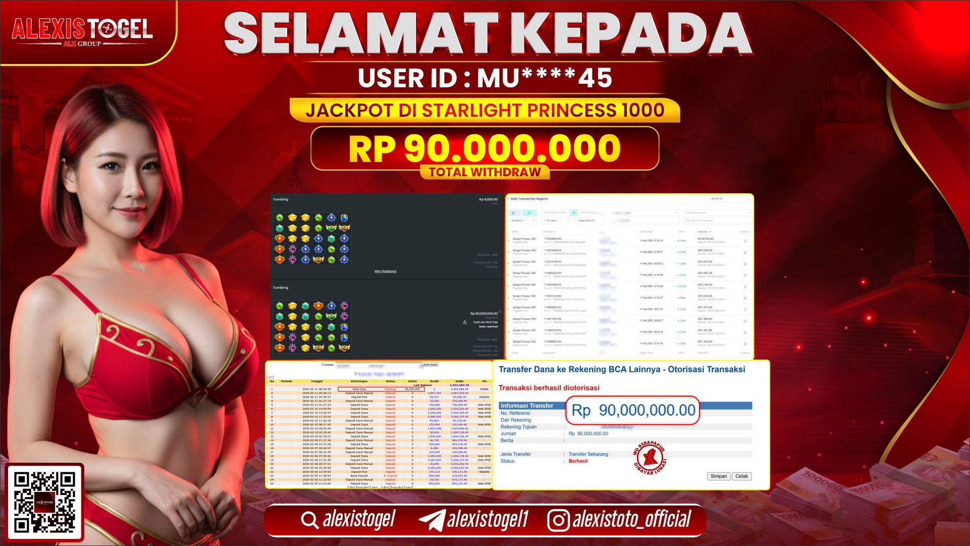 ALEXISTOGEL di SLOT STARLIGHT PRINCESS 1000 RP.90.000.000,- LUNAS 