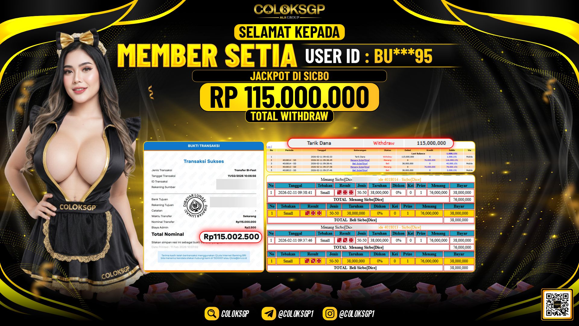 COLOKSGP JACKPOT DI SICBO
