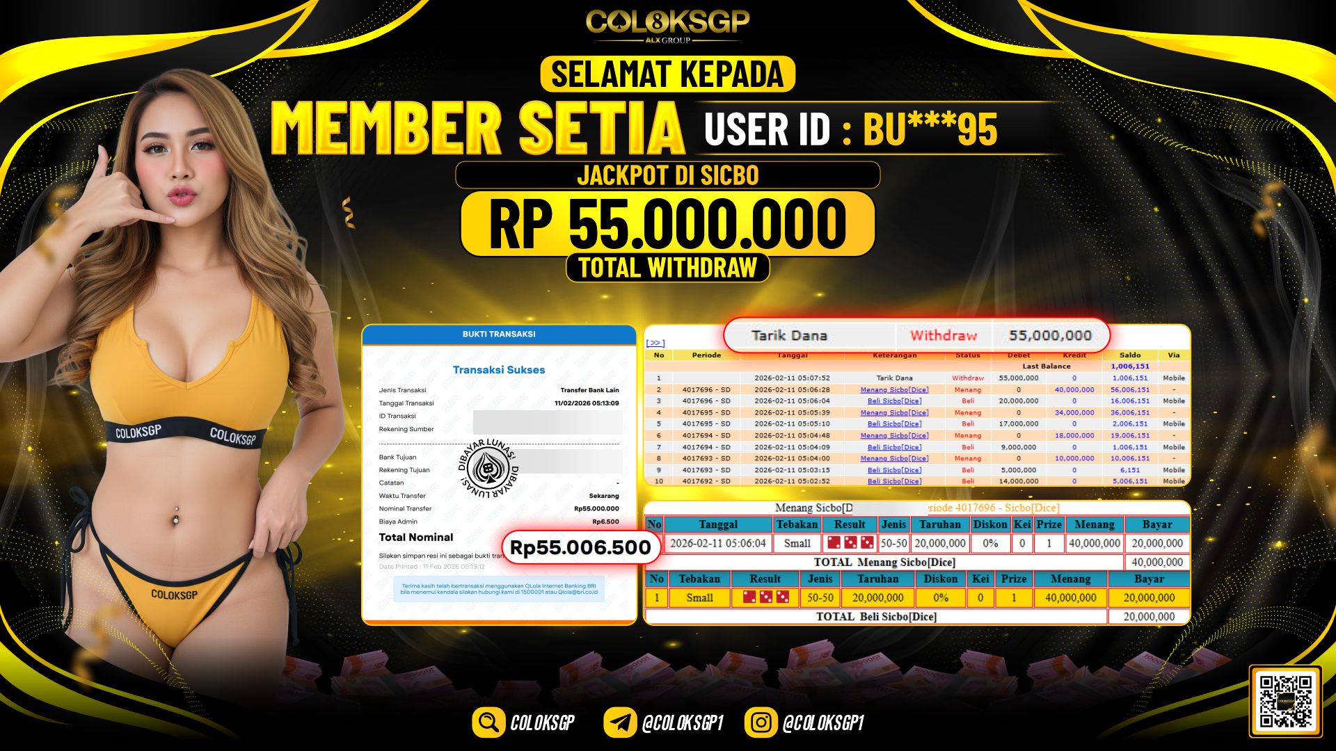 COLOKSGP JACKPOT DI SICBO