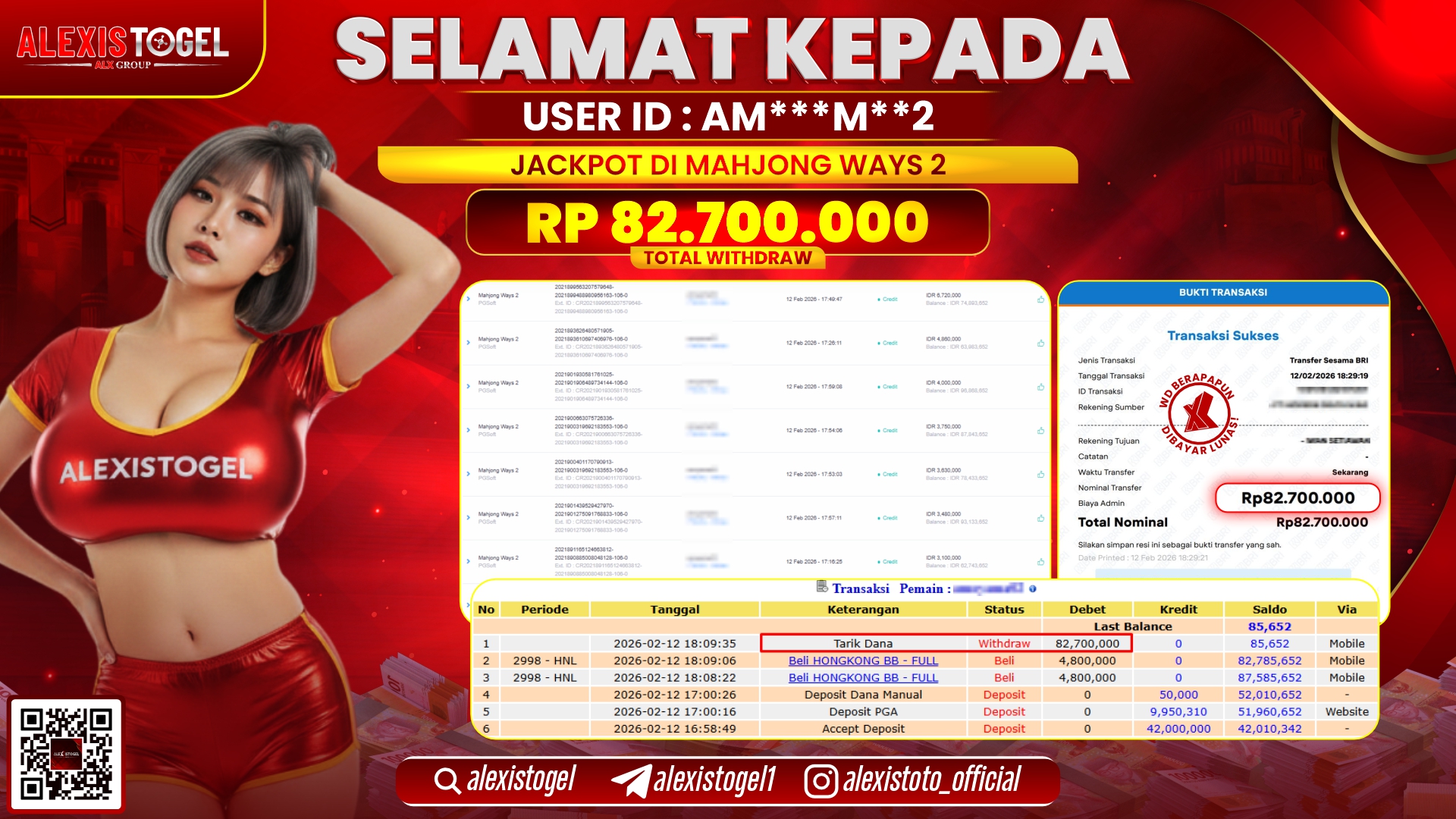 ALEXISTOGEL di SLOT MAHJONG WAYS 2 RP.82.700.000,- LUNAS 