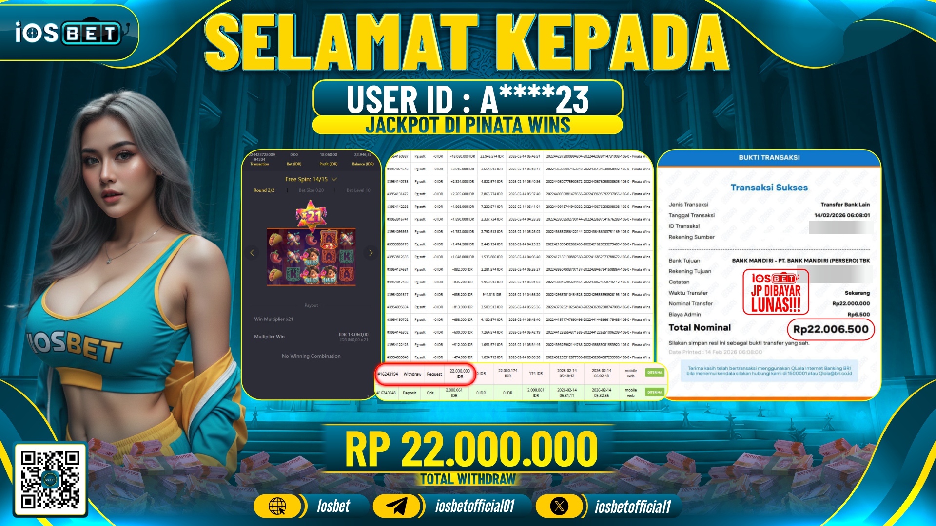 Bukti Pembayaran LUNAS SLOT GAME GACOR Rp.22.000.000,-