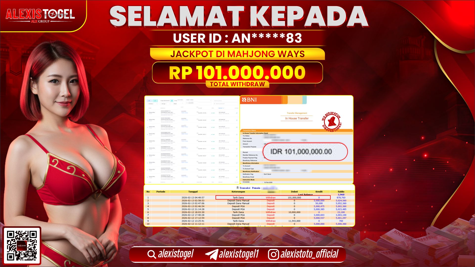ALEXISTOGEL di SLOT MAHJONG WAYS RP.101.000.000,- LUNAS 