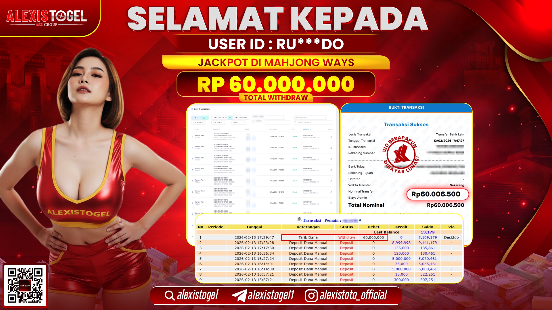 ALEXISTOGEL di SLOT MAHJONG WAYS RP.60.000.000,- LUNAS 