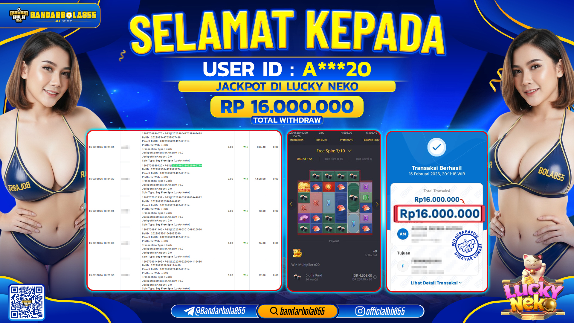 🎖 JACKPOT BANDARBOLA855 di LUCKY NEKO Rp16.000.000 🎖