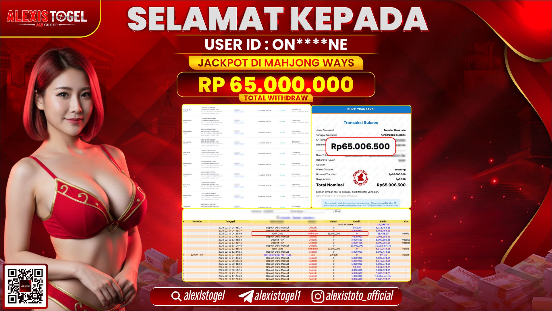 ALEXISTOGEL di SLOT MAHJONG WAYS RP.65.000.000,- LUNAS 